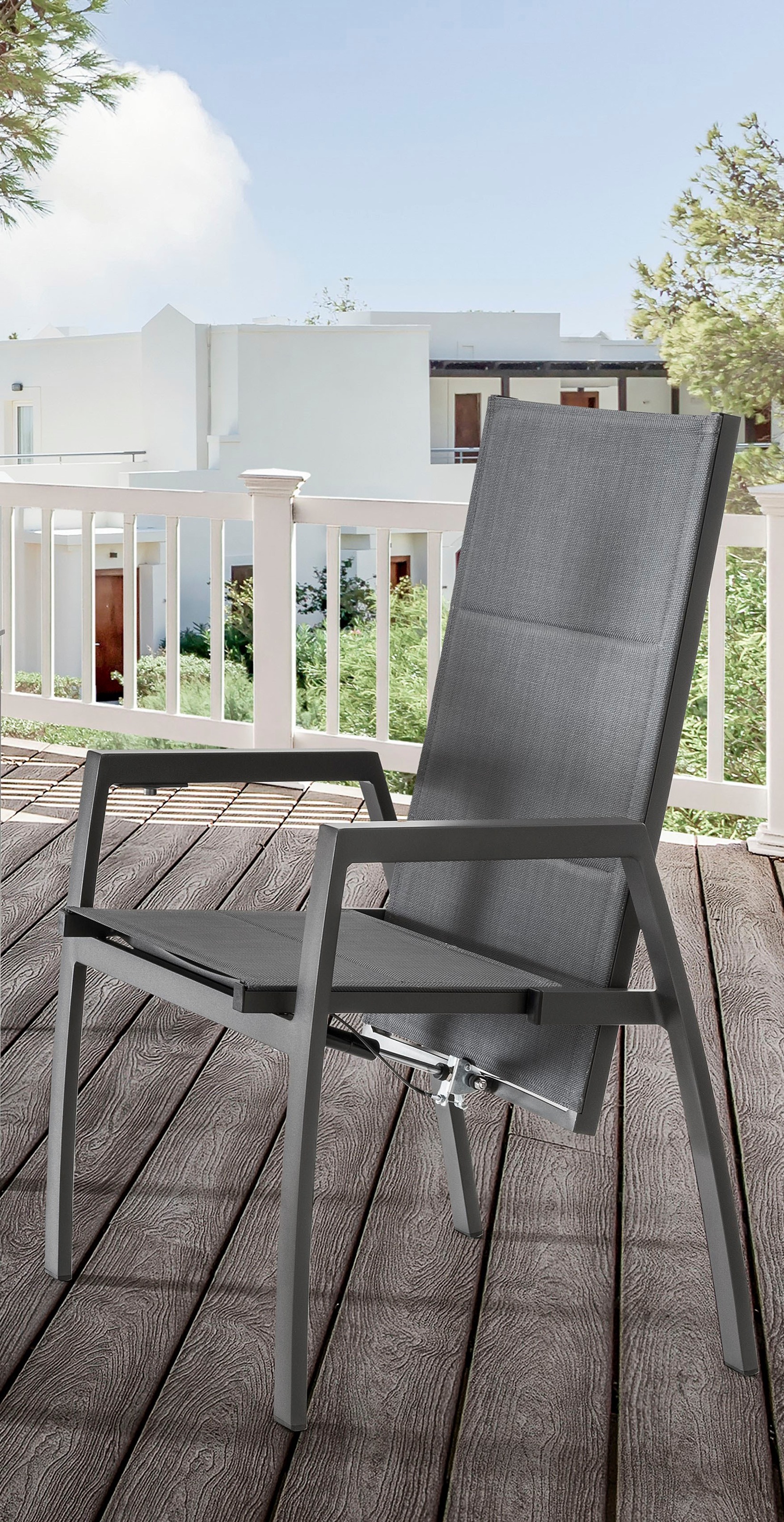 Destiny Garten-Essgruppe »COSTA CREMONA«, (5 tlg.), 4 Hochlehner Textilene, 1 Tisch 160x90x74 cm