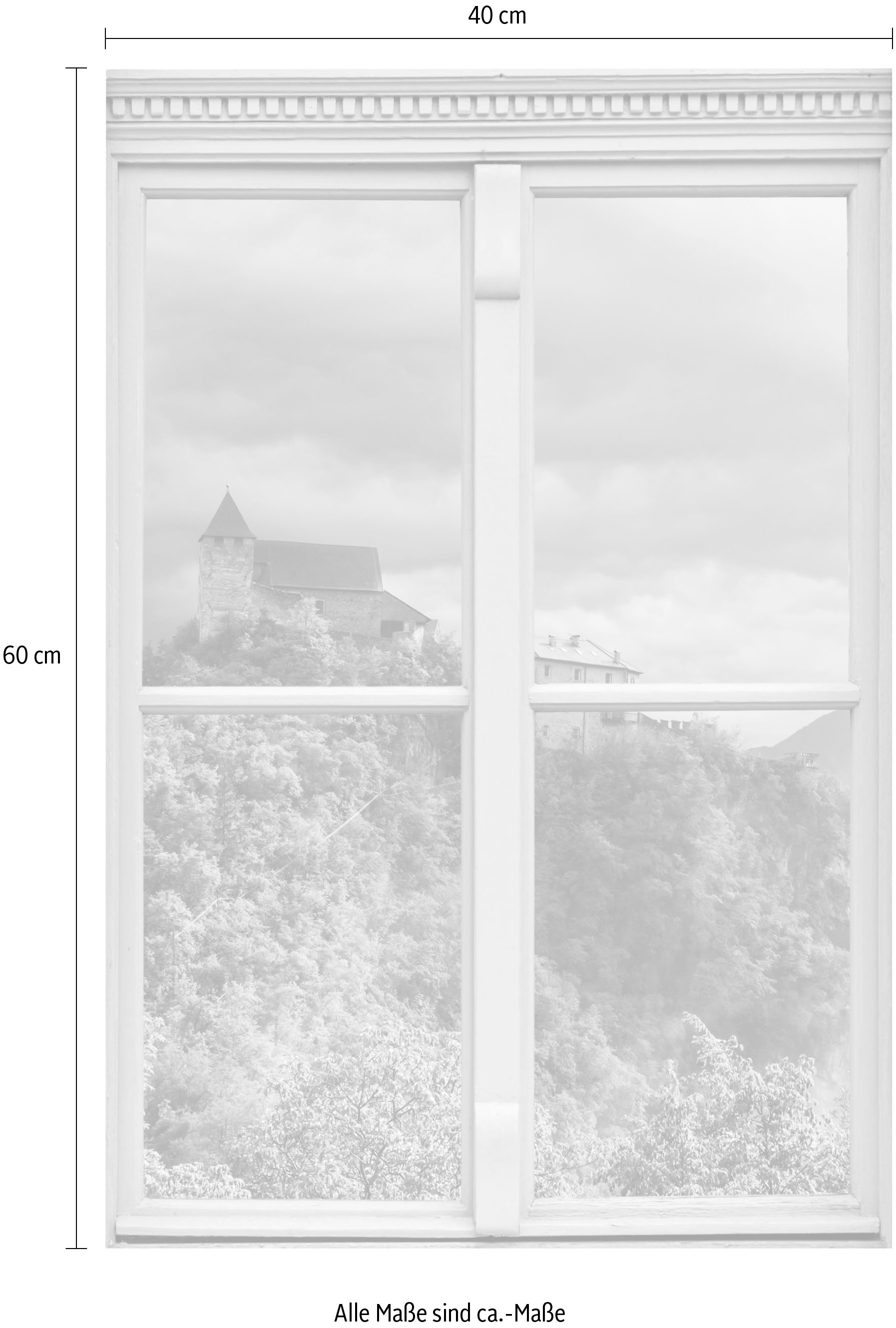 queence Wandsticker »Schloss«, Wandsticker, Wandbild, selbstklebend, 3D, Fenster