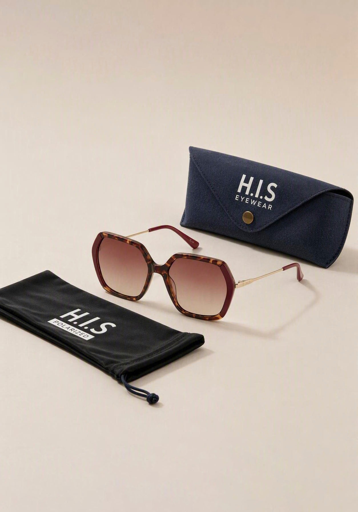 H.I.S Sonnenbrille »hochwertige polarisierende Gläser« 3 Stk. Schmetterlingsform, Filterkategorie 3, modisch ohne Rahmen