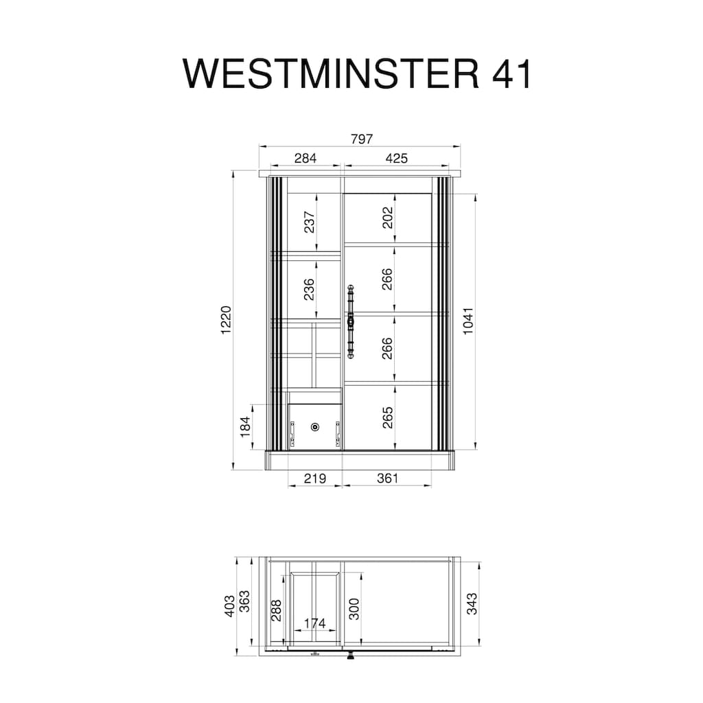 Home affaire Wohnwand »Westminster«, (Set, 4 St.), im romantischen Landhausstil