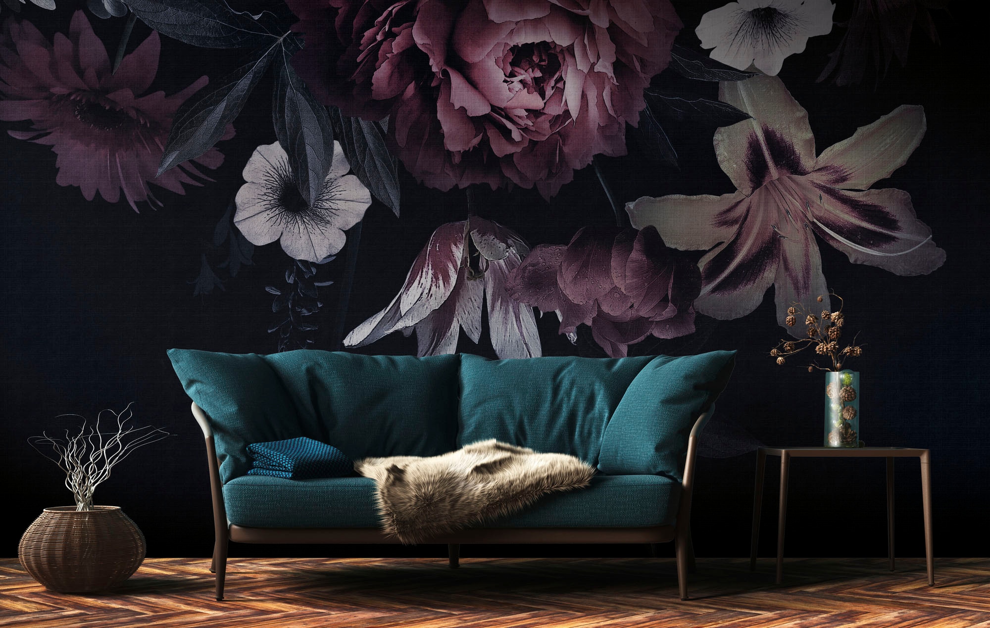living walls Fototapete »The Wall«, geblümt-floral-natürlich, Fototapete Floral Tapete Blume Tapeten Wohnzimmer Design Kinderzimmer