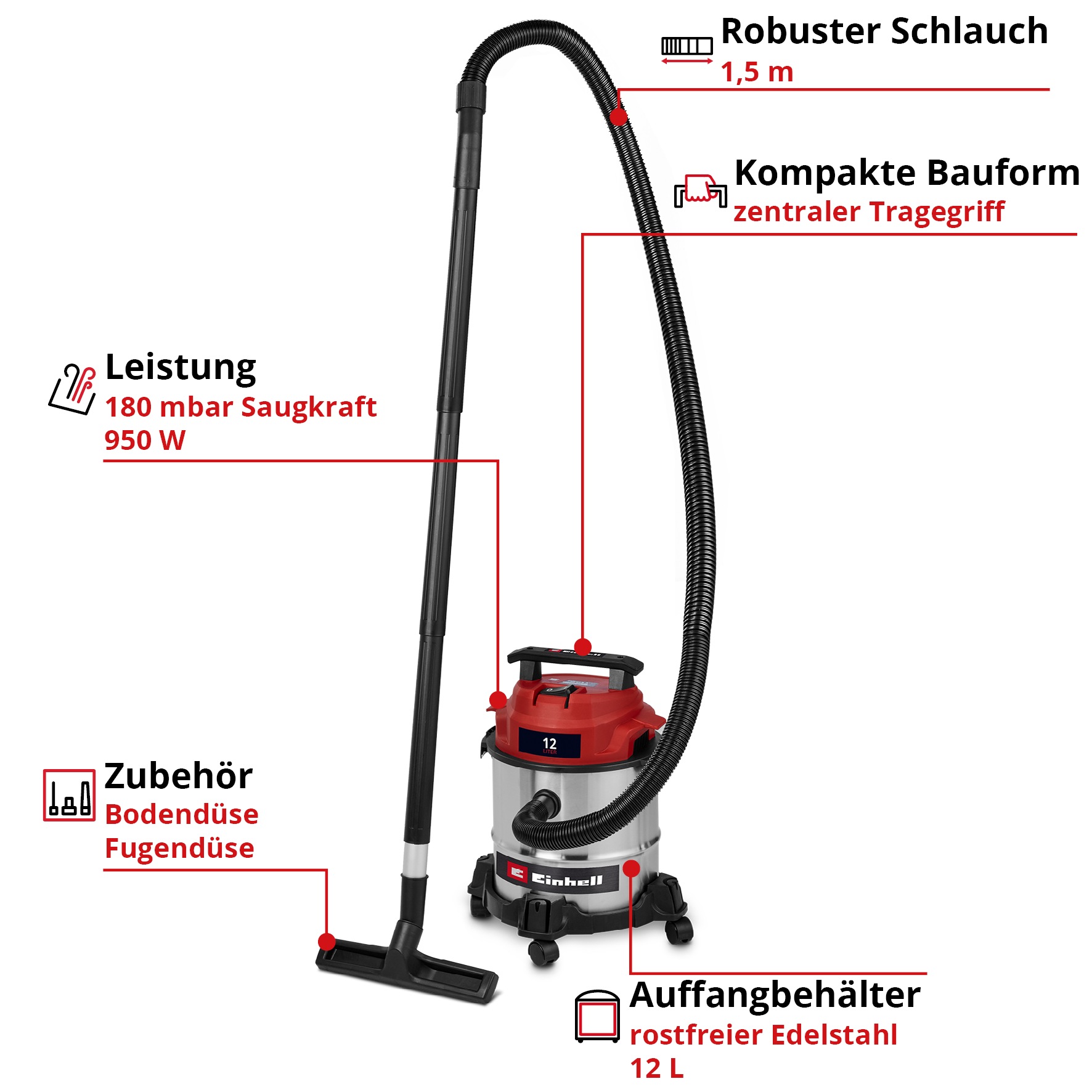 Einhell Nass-Trocken-Sauger »TC-VC 1240 S«