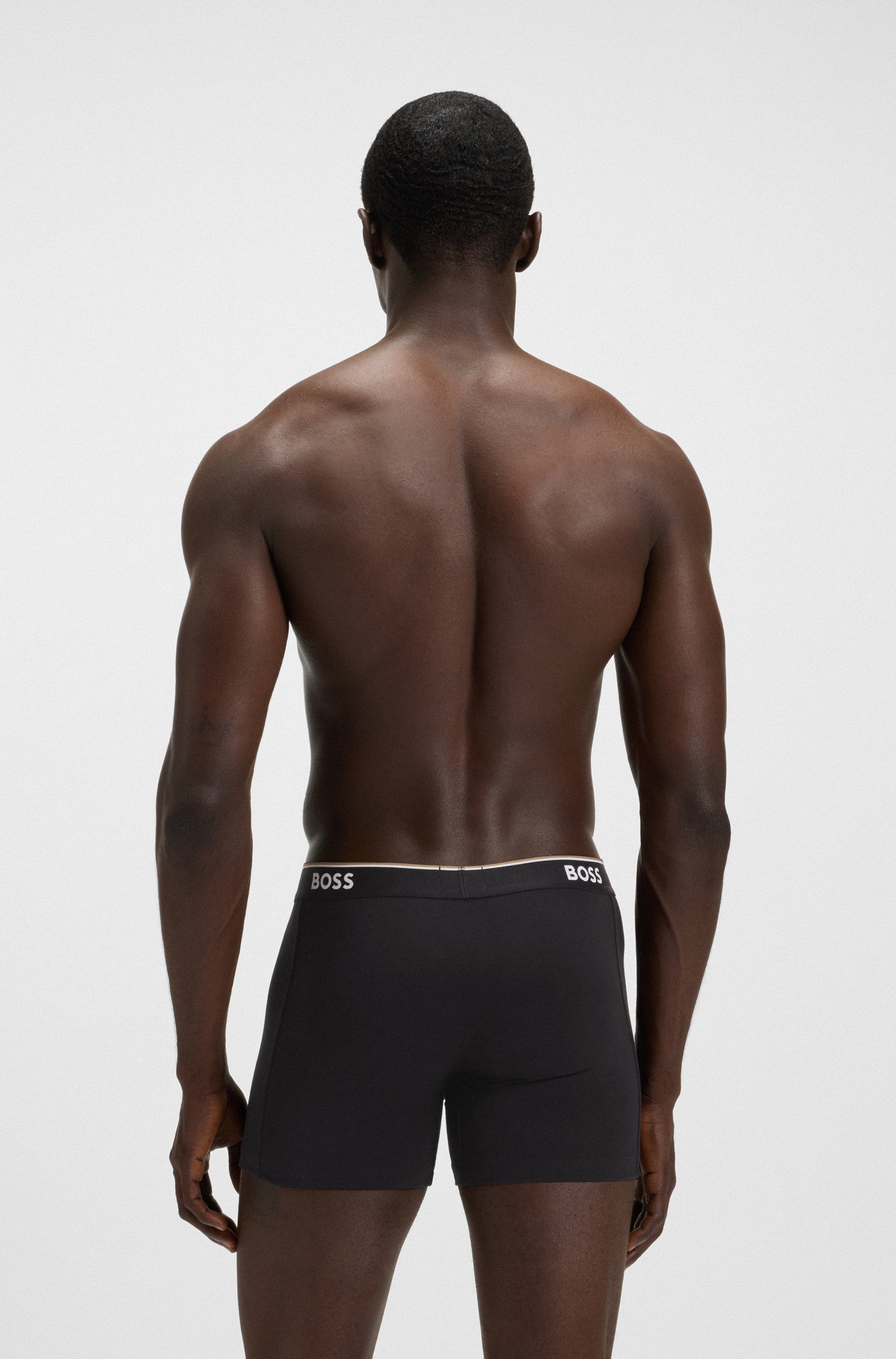 BOSS Langer Boxer »Brief 3 PACK« mit farblich passendem Webbund