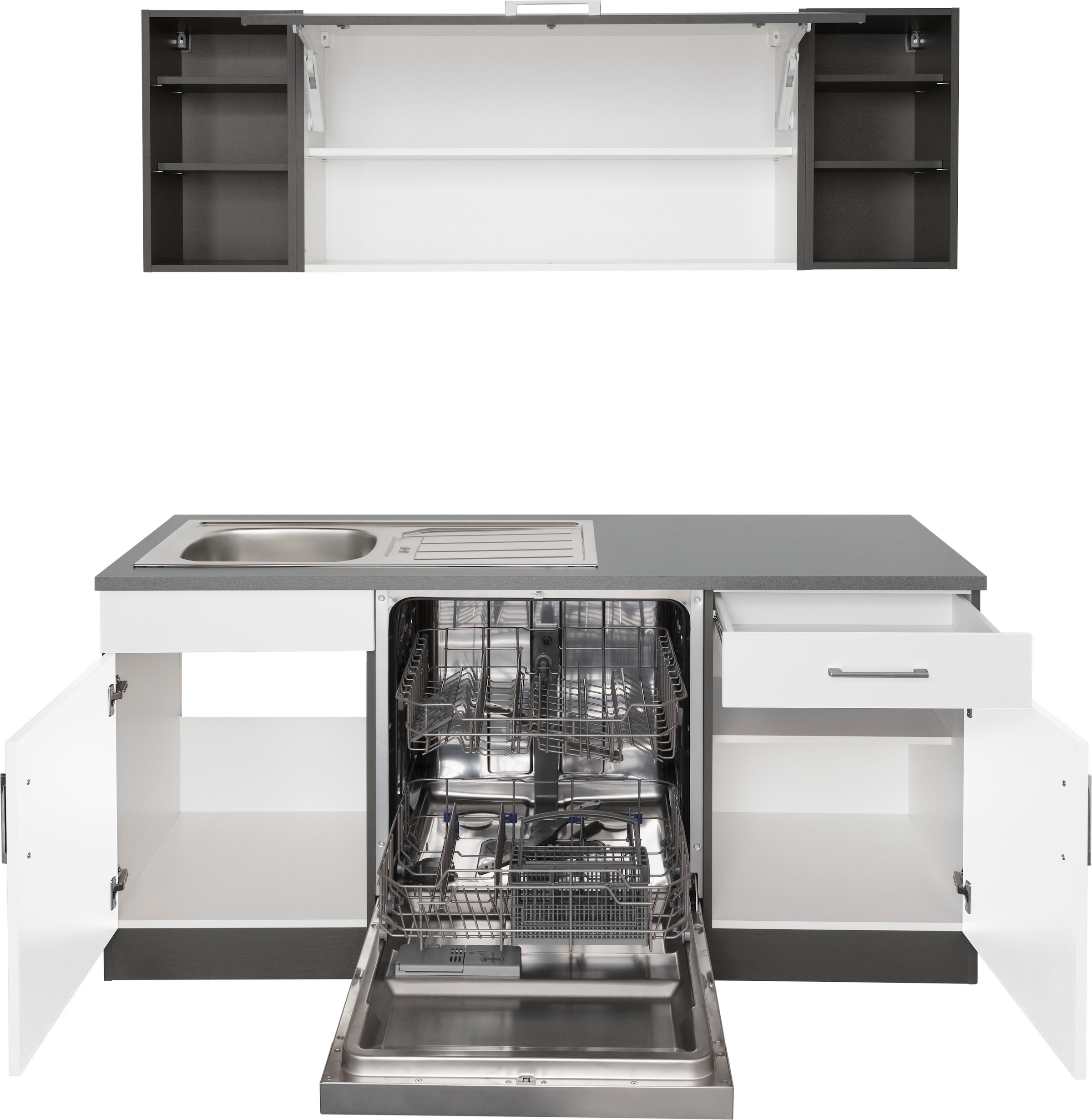 HELD MÖBEL Winkelküche »Paris«, mit E-Geräten, Stellbreite 220/220 cm