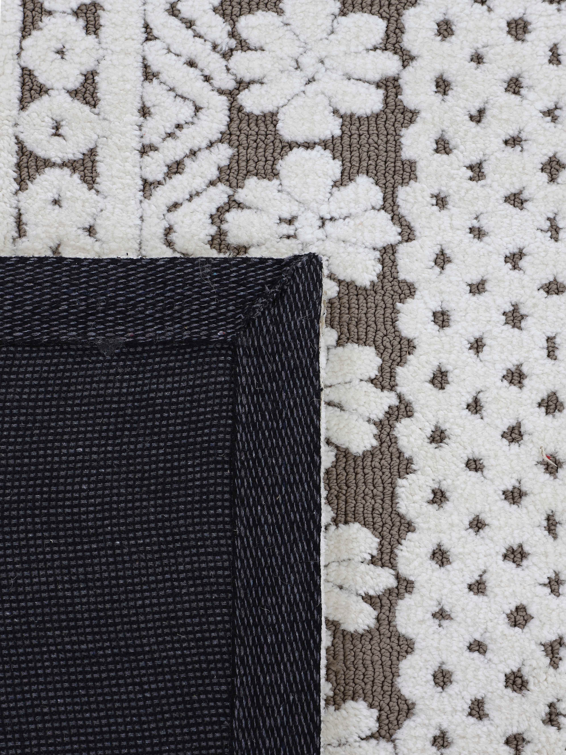 carpetfine Teppich »Holly 1«, rechteckig, 12 mm Höhe, Blumen Motiv, Hoch-Tief Struktur, Wohnzimmer