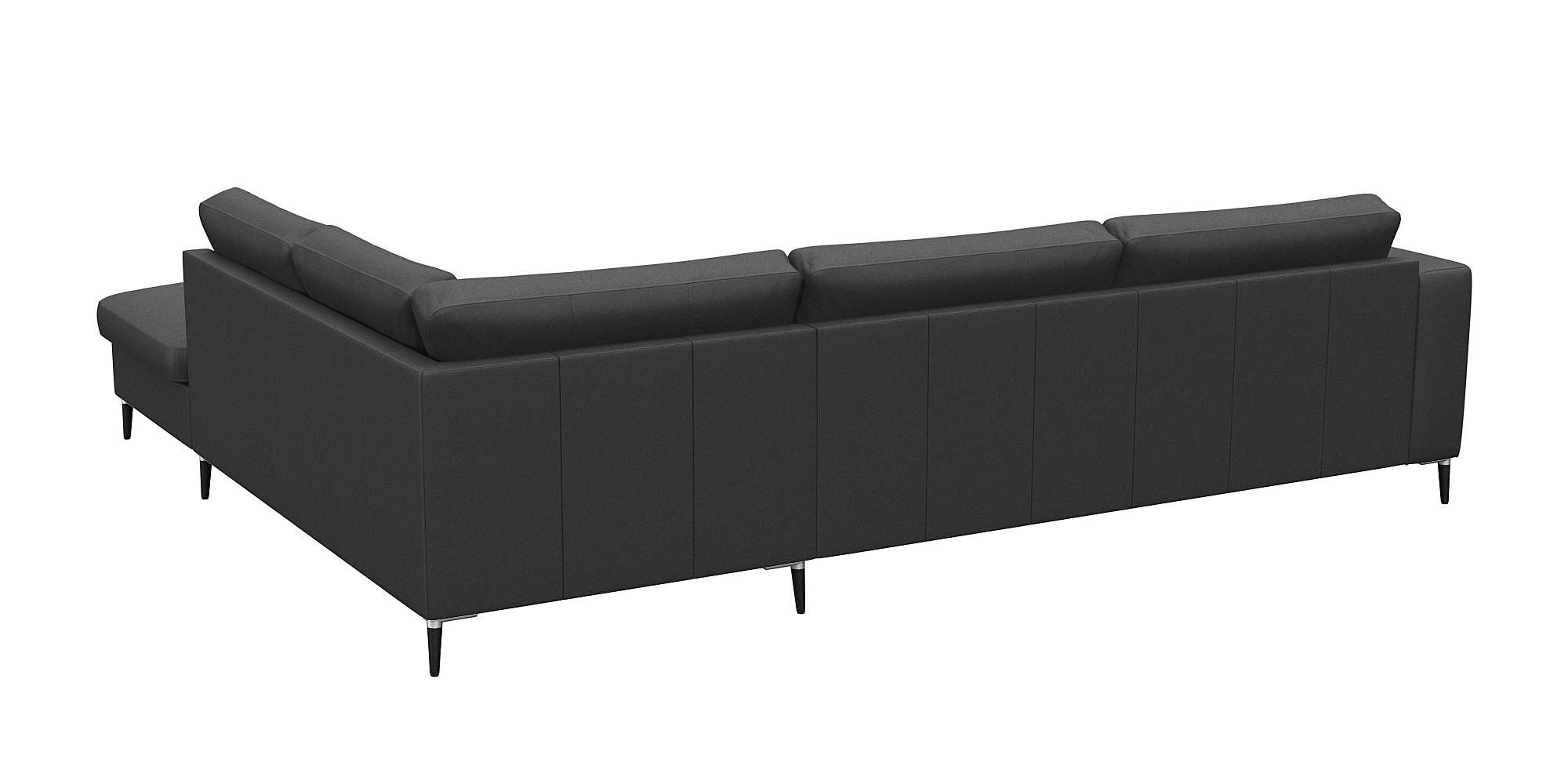 FLEXLUX Ecksofa »Fiore, super Sitzkomfort durch Kaltschaum im Sitz, L-Form«, breite Armlehnen, Füße Alu+schwarz