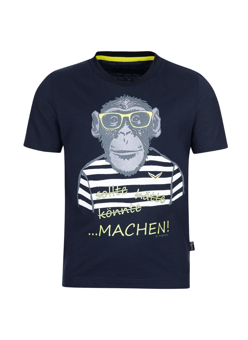 Trigema T-Shirt »TRIGEMA T-Shirt mit großem Affen-Druckmotiv«, (1 tlg.)