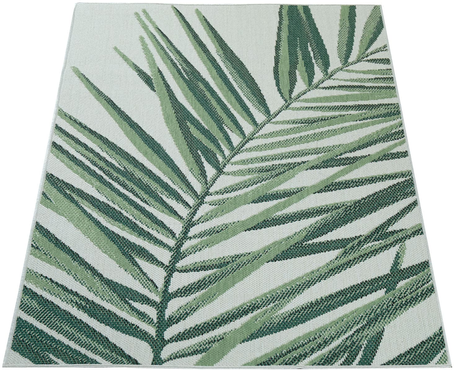 Flachgewebe, »Ostende geeignet, schnell bequem In- und Home Paco Wohnzimmer bestellen Outdoor Palmenblätter, 537«, Teppich und rechteckig, Motiv