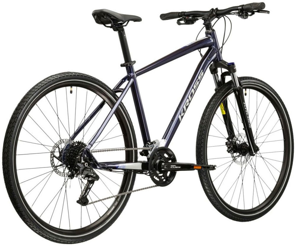 Kross Crossrad »Crossrad Herren 28" Evado 5.0 blau 18 Gänge« 18 Gang Shimano CUES U3020 Schaltwerk Kettenschaltung