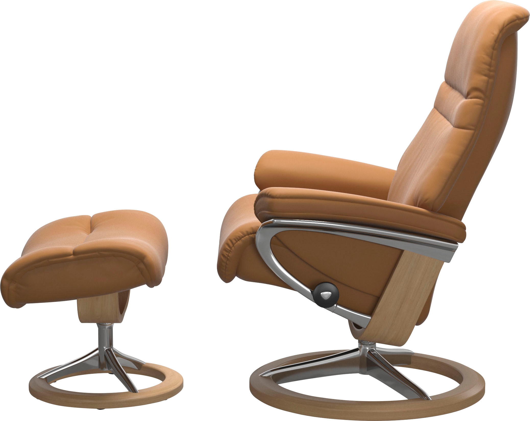 Stressless® Relaxsessel »Sunrise«, (Set, Relaxsessel mit Hocker), mit Signature Base, Größe L, Gestell Eiche
