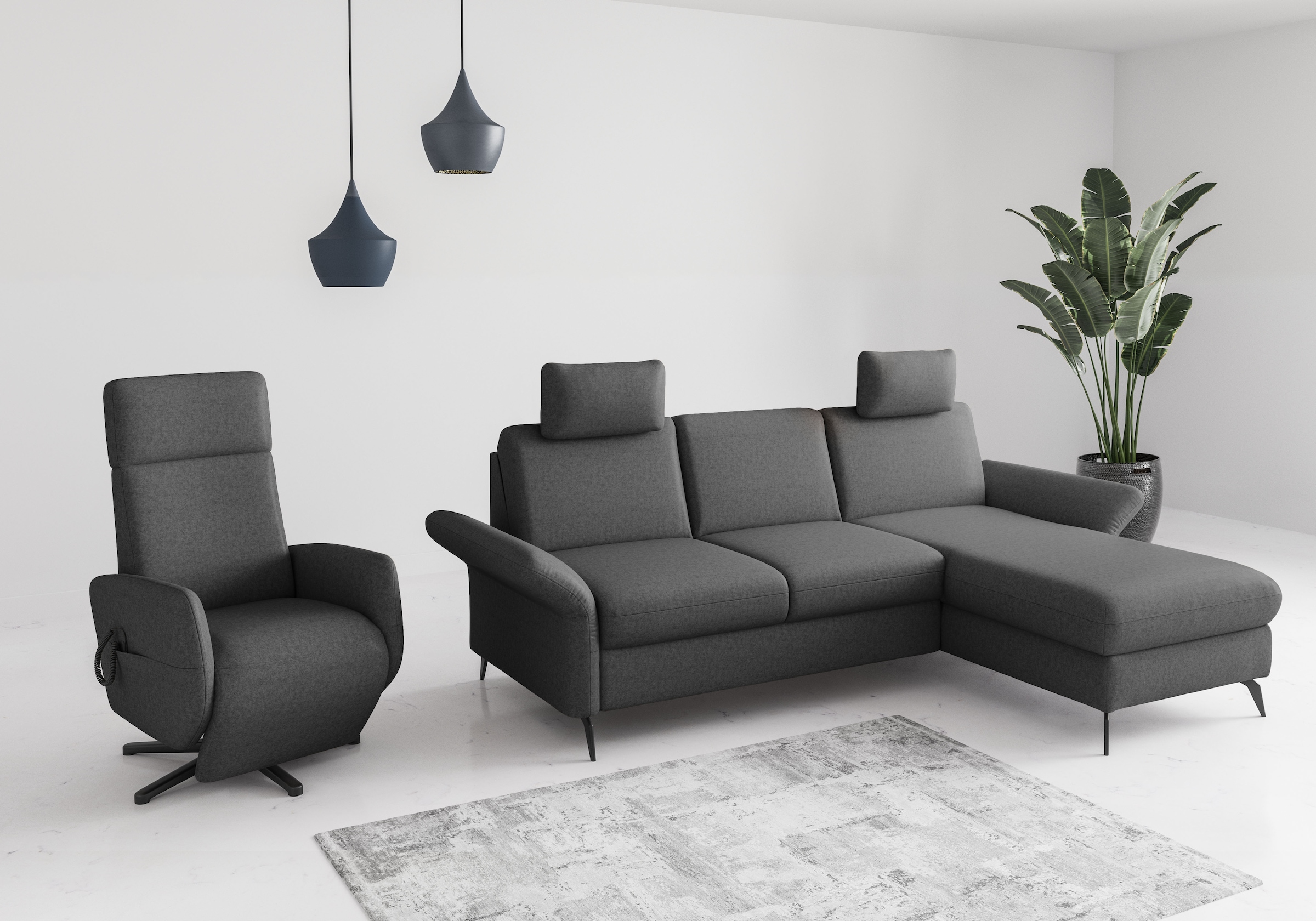 Home affaire Ecksofa »Rochelle«, wahlweise mit Bettfunktion, Bettkasten und Armteilverstellung