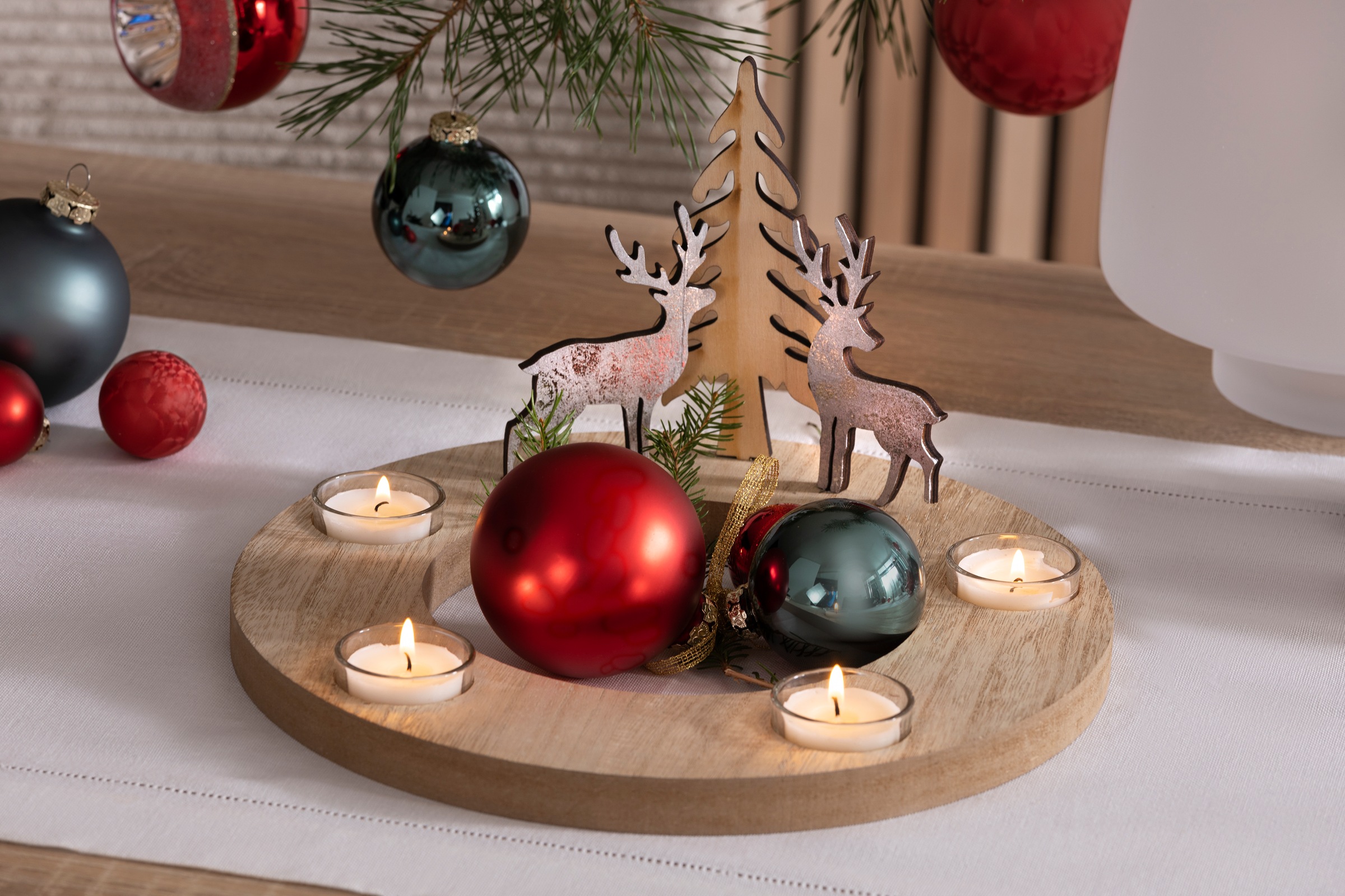 my home Adventsleuchter »Kerzenhalter Juna aus Holz«, (1 St.), Adventskranz günstig online kaufen