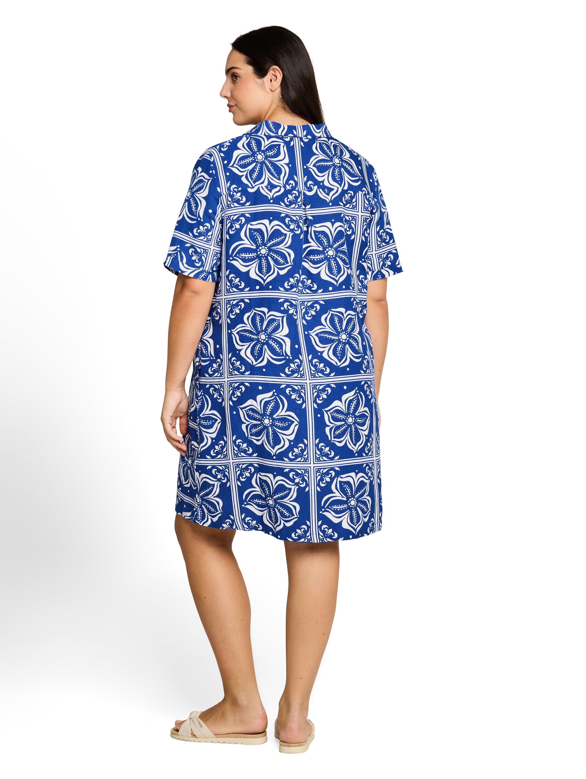TOM TAILOR PLUS Druckkleid Eingrifftasche Sommerkleid mit grafischem Muster