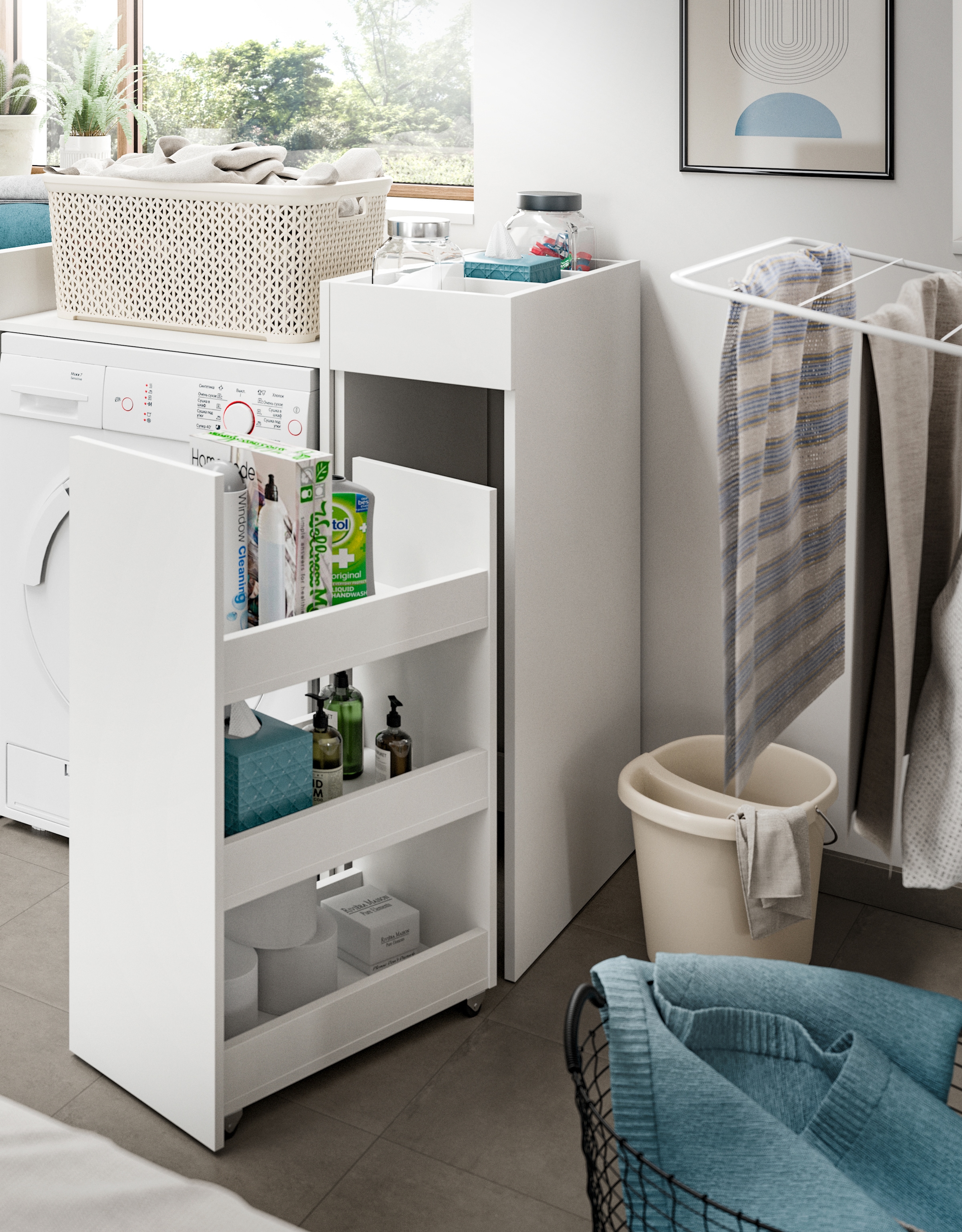 welltime Badmöbel-Set »FALAS, TOPSELLER!, 3-teilig, Hauswirtschaftsraum Set günstig online kaufen