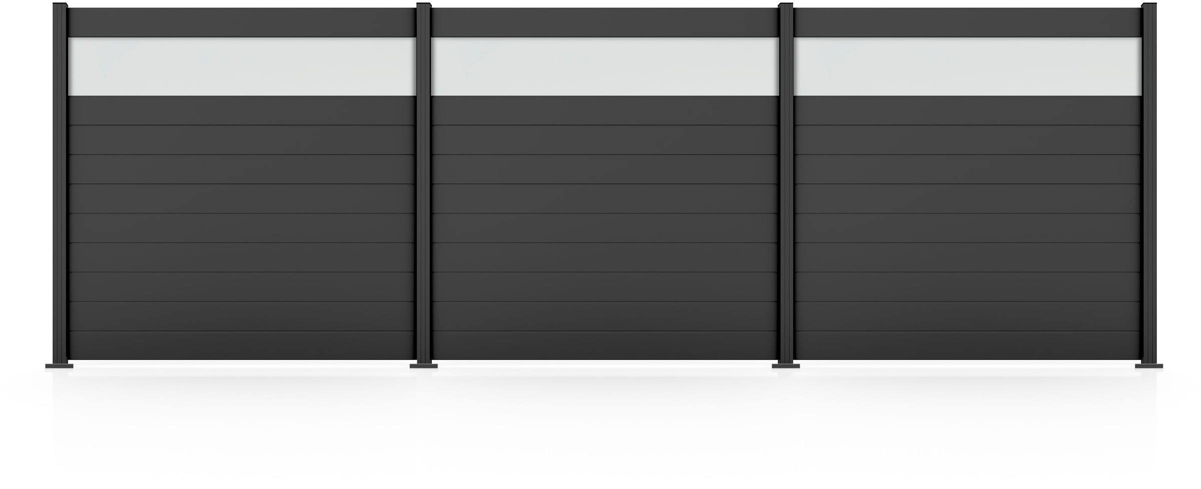 STAKET PRO Gartenzaun »Komplettzaun Paneel 150«, LxH: 552,6x187 cm, 3 Elemente á 180 cm Breite + Flächendruck 84
