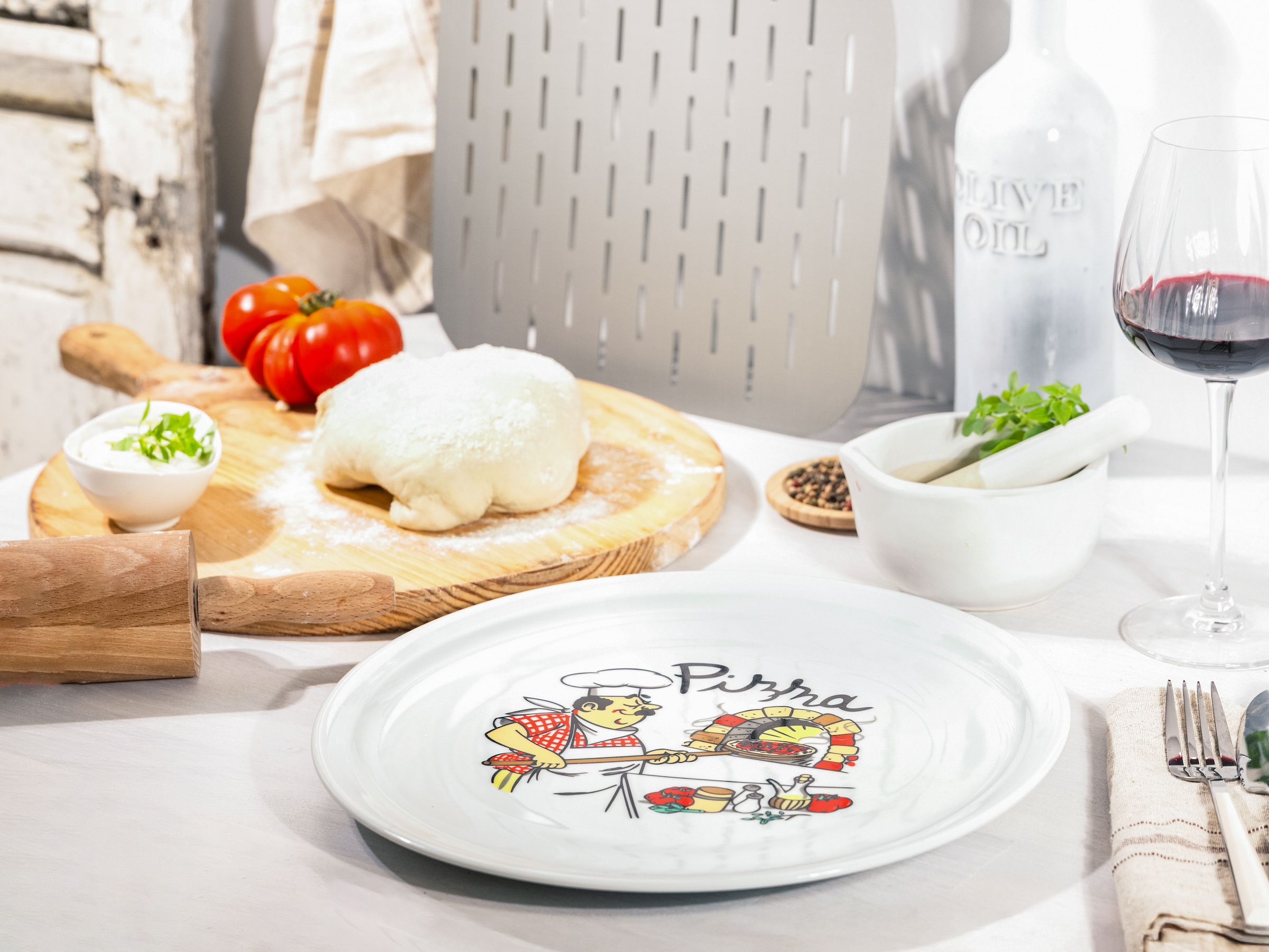 CreaTable Pizzateller »Milano Pizzabäcker, Teller-Set, 4-tlg.« Vielseitig einsetzbar, Europäische Qualität