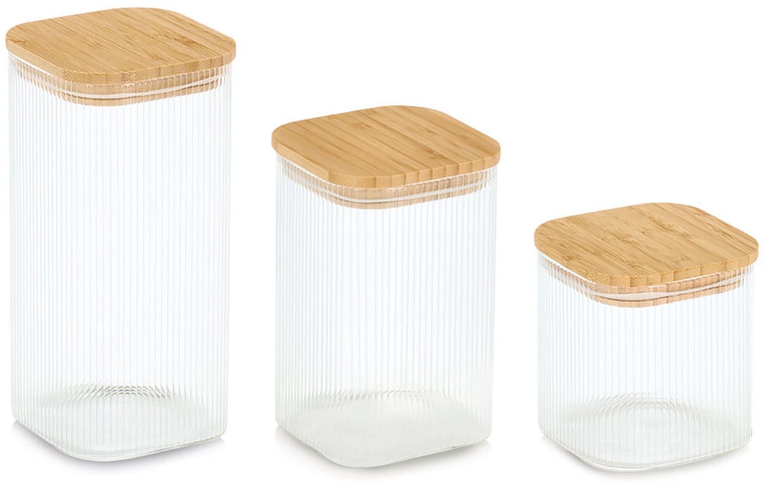 Zeller Present Vorratsglas »mit Bambusdeckel, 3-tlg«, (Set, 3 tlg.), luftdi günstig online kaufen