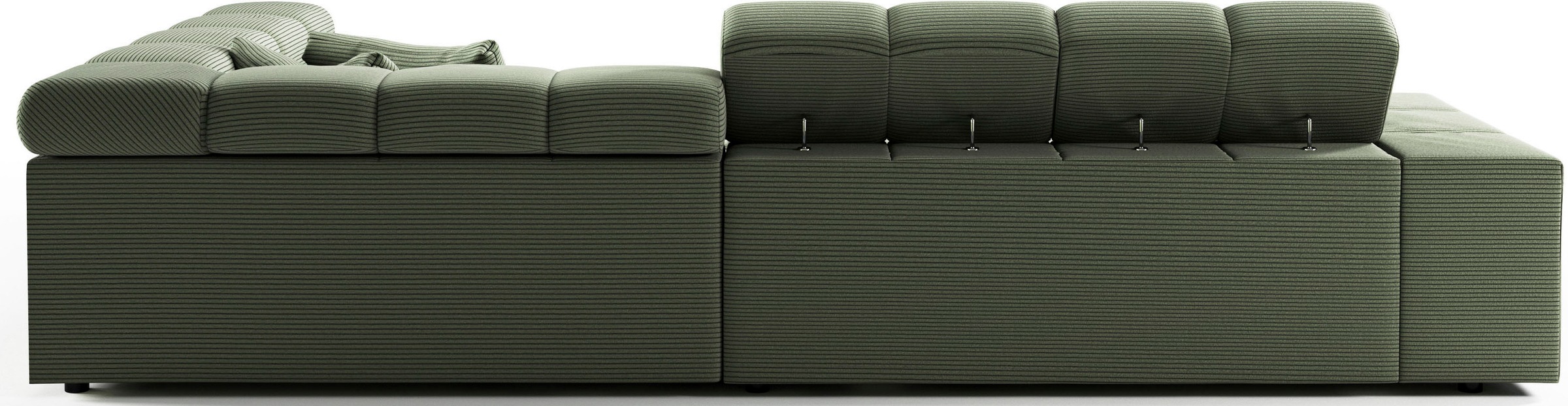 INOSIGN Ecksofa »Ancona incl. Kopfteilverstellung, Zierkissen Breite 319cm, L-Form«, wahlweise motorische Sitztiefenverstellung, auch in Cord + Easy Care
