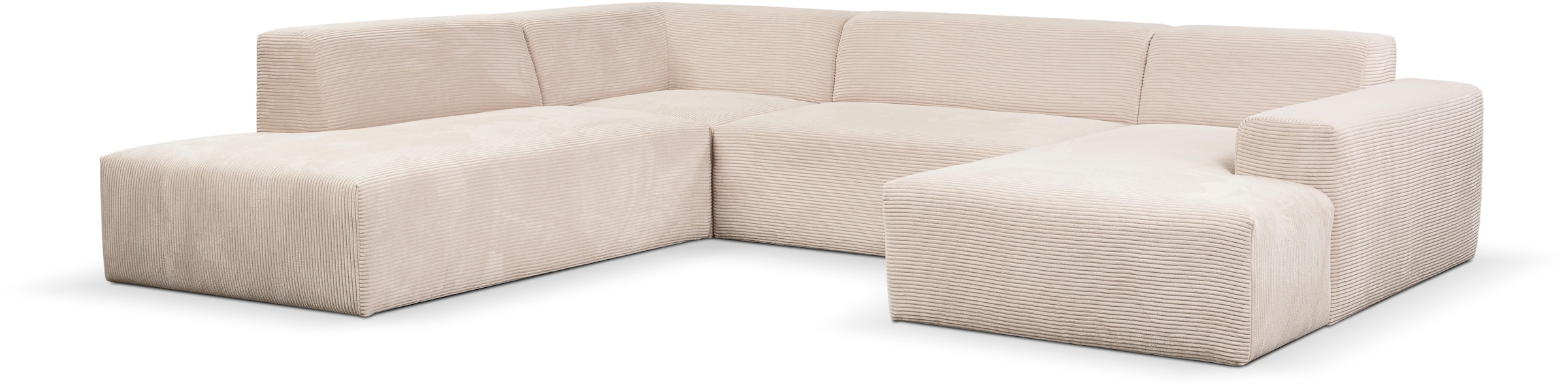 WERK2 Wohnlandschaft »Zeus U-Form«, Curvy Trend Wohnlandschaft mit urbaner Optik auch in weichem Cord