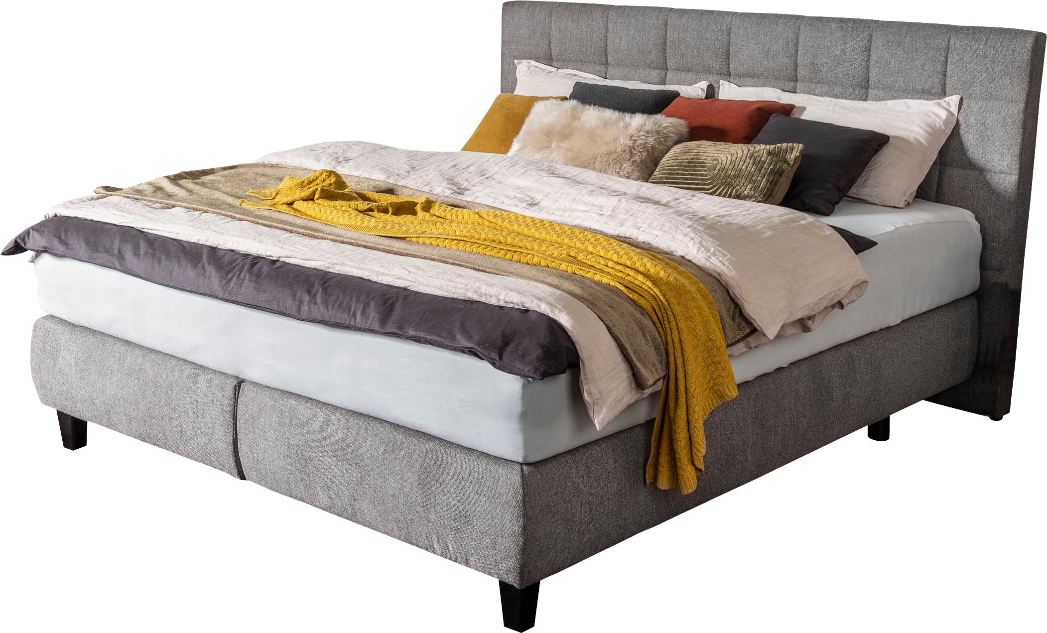 alina Boxspringbett »Edera«, Doppelbett wahlweise mit Topper, Liegefläche 180x200 cm, mit Steppung