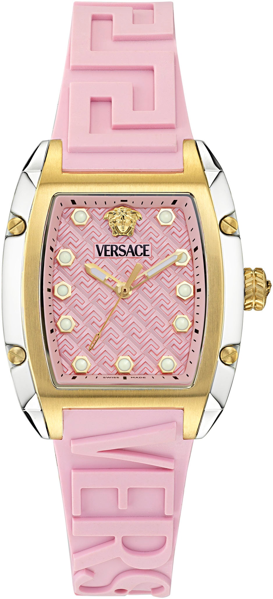 Versace Quarzuhr »DOMINUS LADY«, Armbanduhr, Damenuhr, Saphirglas, Swiss Made, Leuchtindizes, analog