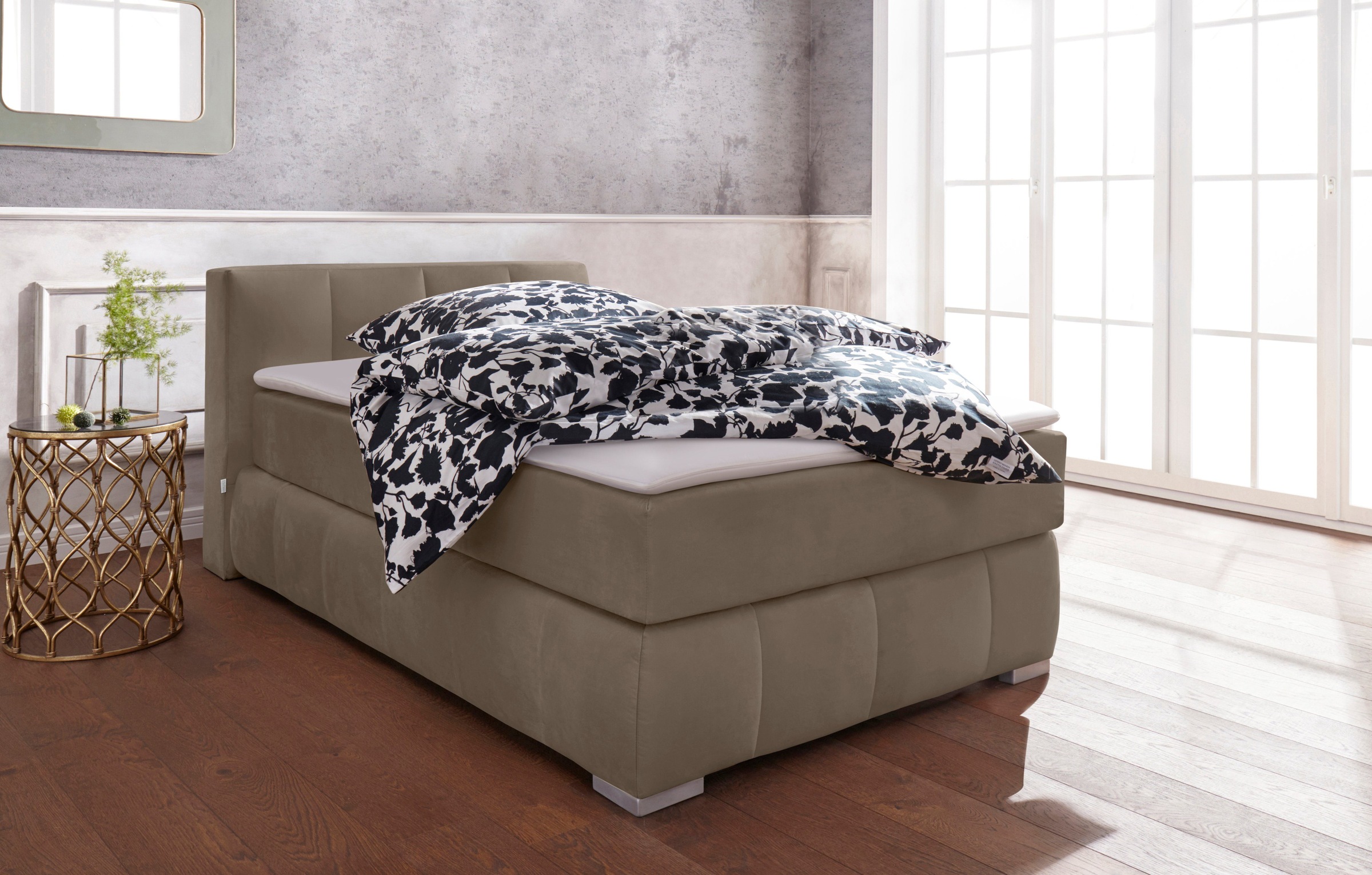 5. Bild von Guido Maria Kretschmer Home&Living Boxspringbett »Chelles«, inkl. Topper, in XXL- Überlänge 220 cm, Unterbox mit feine Wölbung