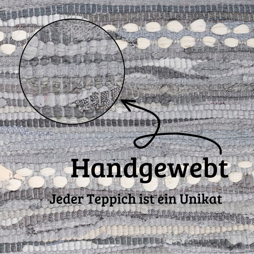 my home Teppich »Le Vivier«, rechteckig, 10 mm Höhe, Handweb Teppich, gestreift, 90% Baumwolle, handgewebt, mit Fransen