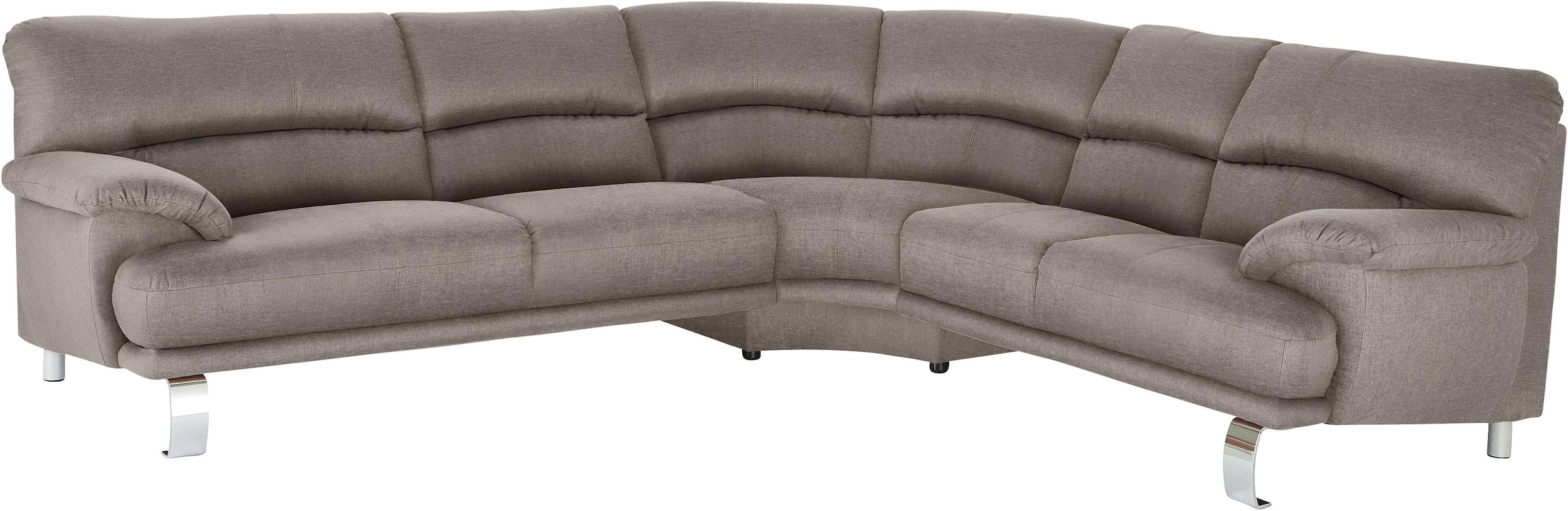 TRENDMANUFAKTUR Ecksofa »Cecilia II, in italienischen Design, bequem, hoher Sitzkomfort, L-Form«, extrabreite Armlehnen für noch mehr Sitzkomfort