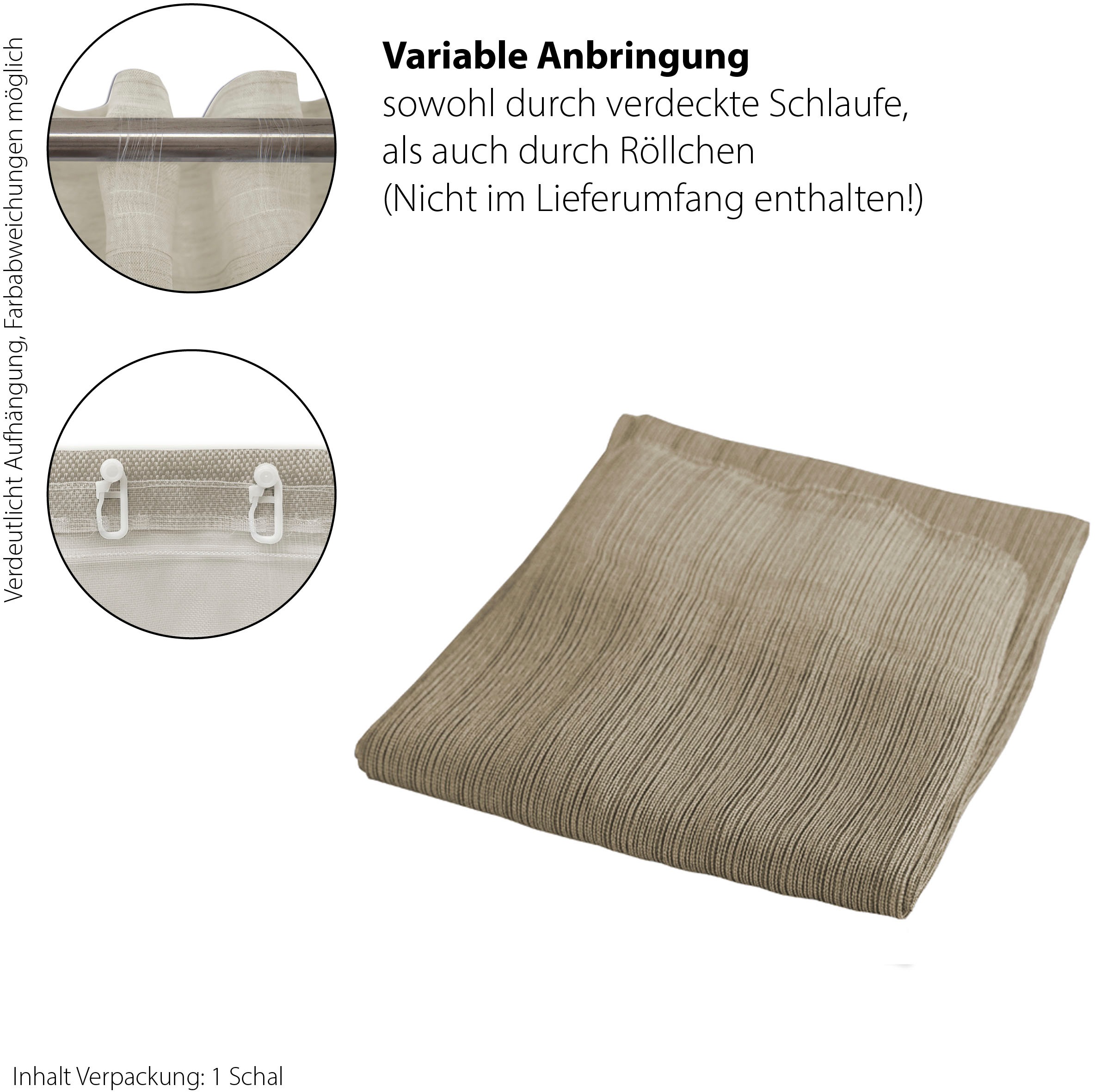 HOMING Gardine »Nian«, (1 St.), Fertigschal