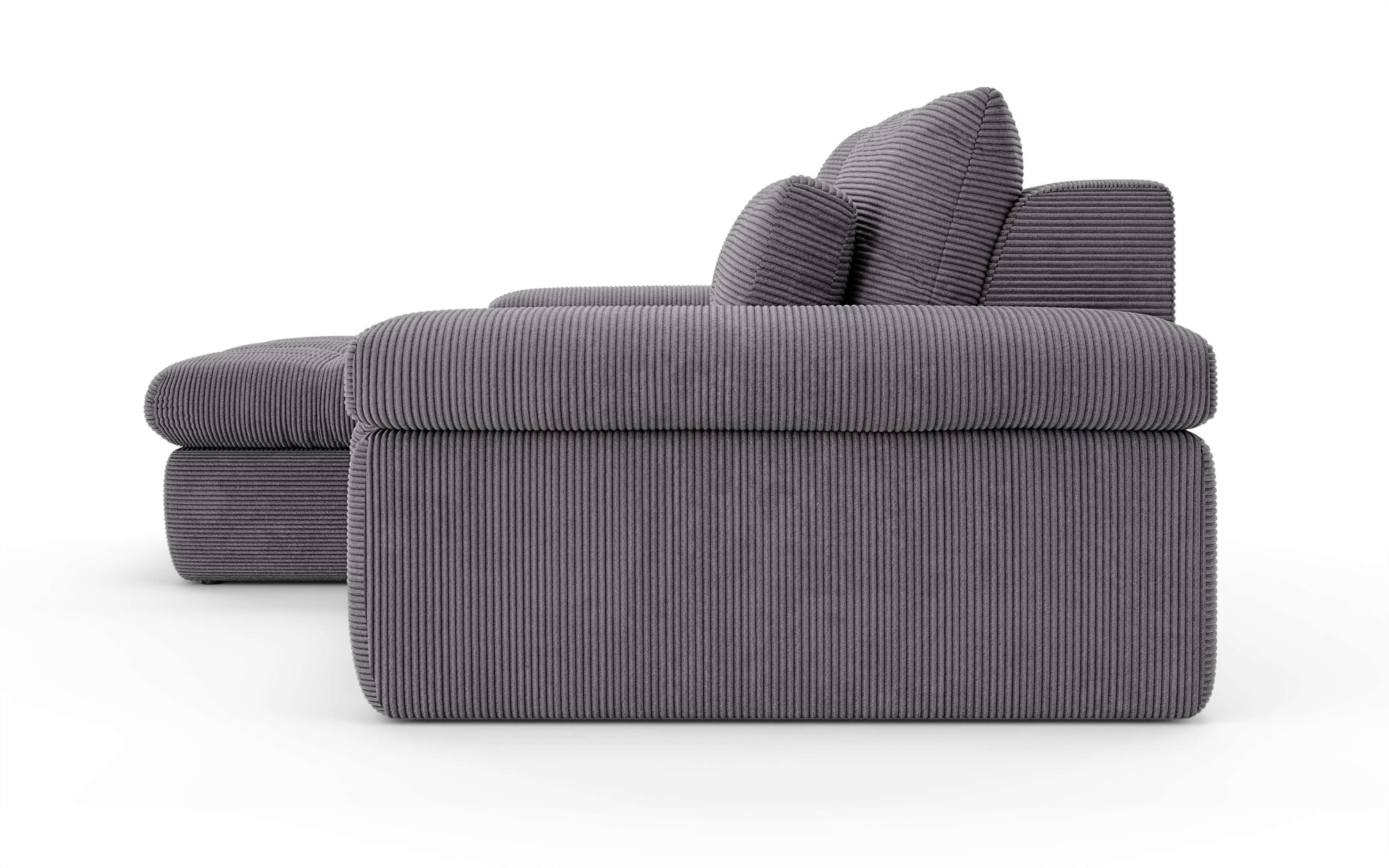 Home affaire Ecksofa »ALVERIE mit Recamiere, moderne Steppung, Maße: B/T/H 274/203/106 cm«, L-Form mit Wellenunterfederung, mit 4 Rückenkissen, pflegeleicht Stoff