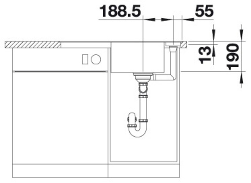 Blanco Granitspüle »AXIA III 45 S-F« 1 Stk. tlg. inklusive gratis Esche-Compound-Brückenschneidebrett