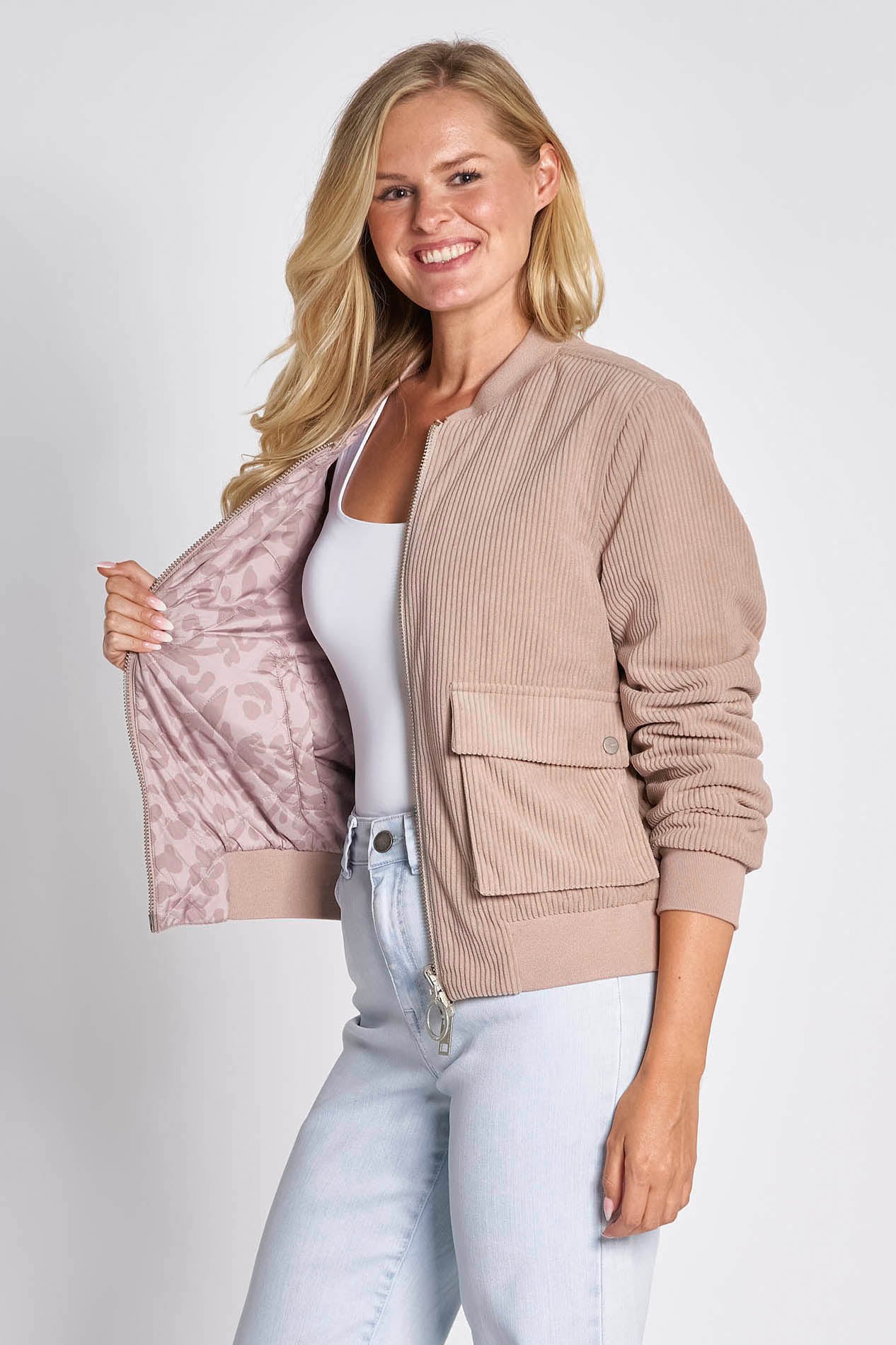 Zhrill Wendejacke »JULIE CORDUROY«, ohne Kapuze, mit Cord und floralem Muster