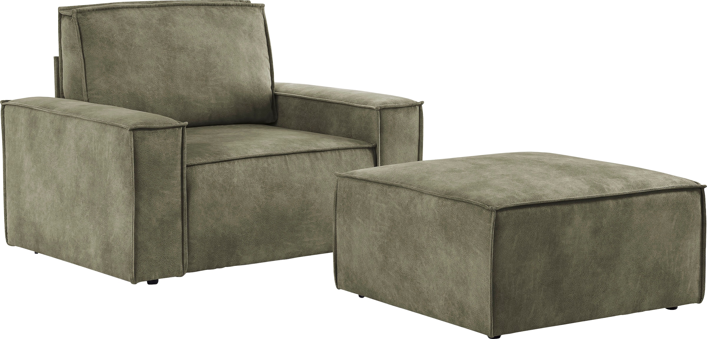 Home affaire Sessel »SHERWOOD«, Loveseat und Hocker im Set, passend zur Polster-Serie SHERWOOD