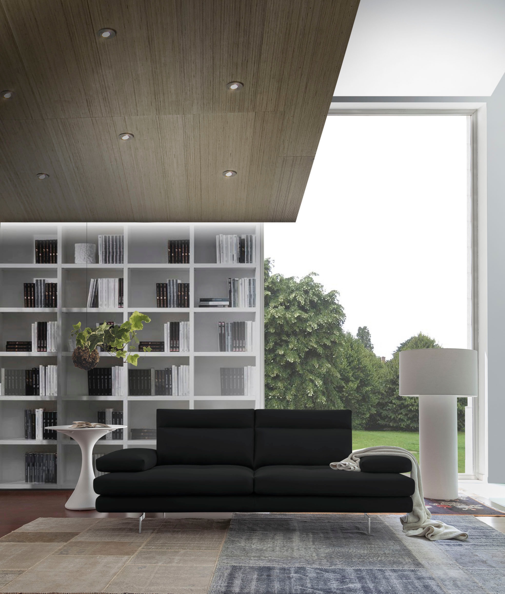 CALIA ITALIA 3-Sitzer »Toby Wing, Designsofa mit hohem Sitzkomfort, bequem und elegant«, inklusive Sitztiefenverstellung, Füße in Chrom glänzend