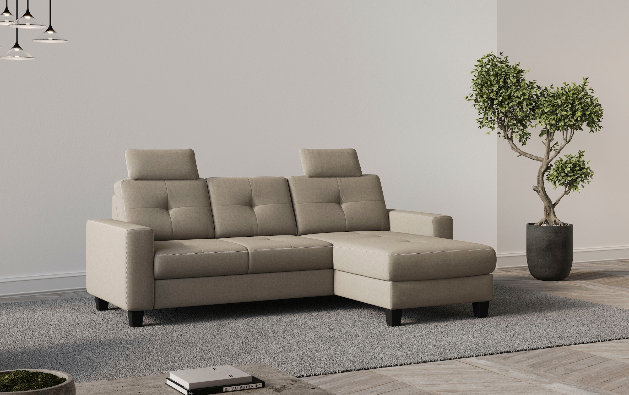 Places of Style Ecksofa "Varese", wahlweise mit Bettfunktion und Bettkasten günstig online kaufen