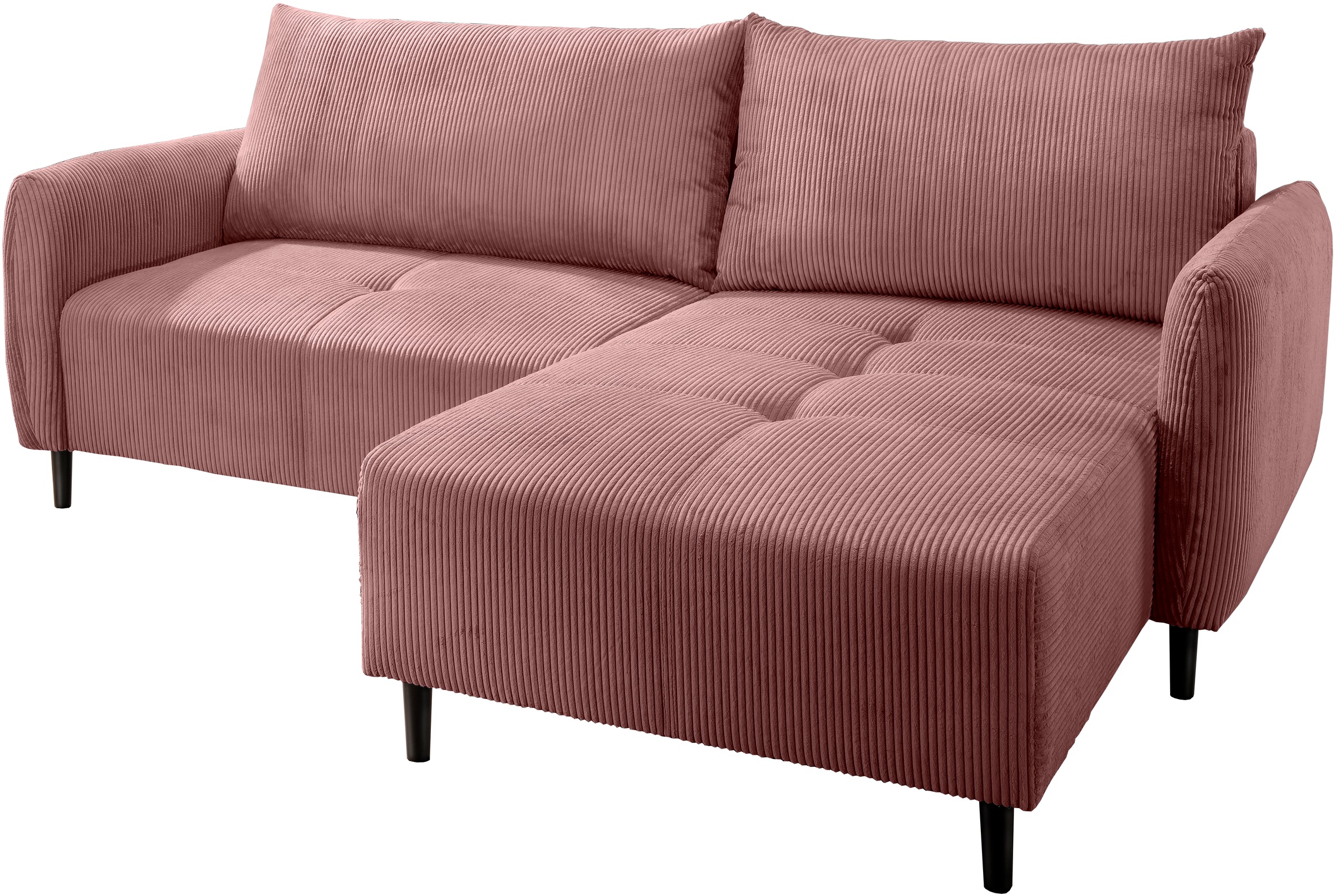 INOSIGN Ecksofa »Mara, L-Form, aktueller Cord Bezug und tolle Farben, schmale Armlehnen«, whlw. mit Bettfunktion,Recamiere links/rechts montierbar, Breite 238cm