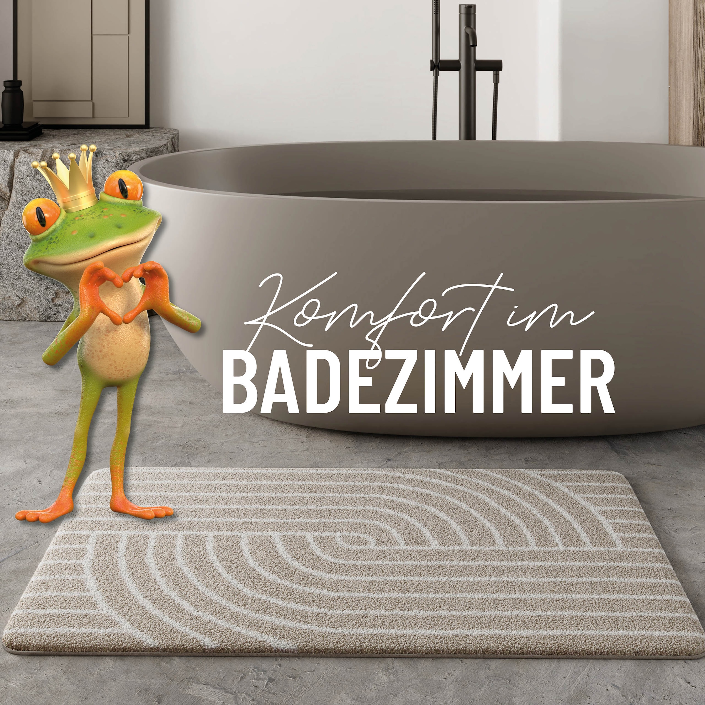 Wecon home Basics Badematte »Hilda«, waschbar, rutschfest, strapazierfähig, pflegeleicht mit Retro Muster