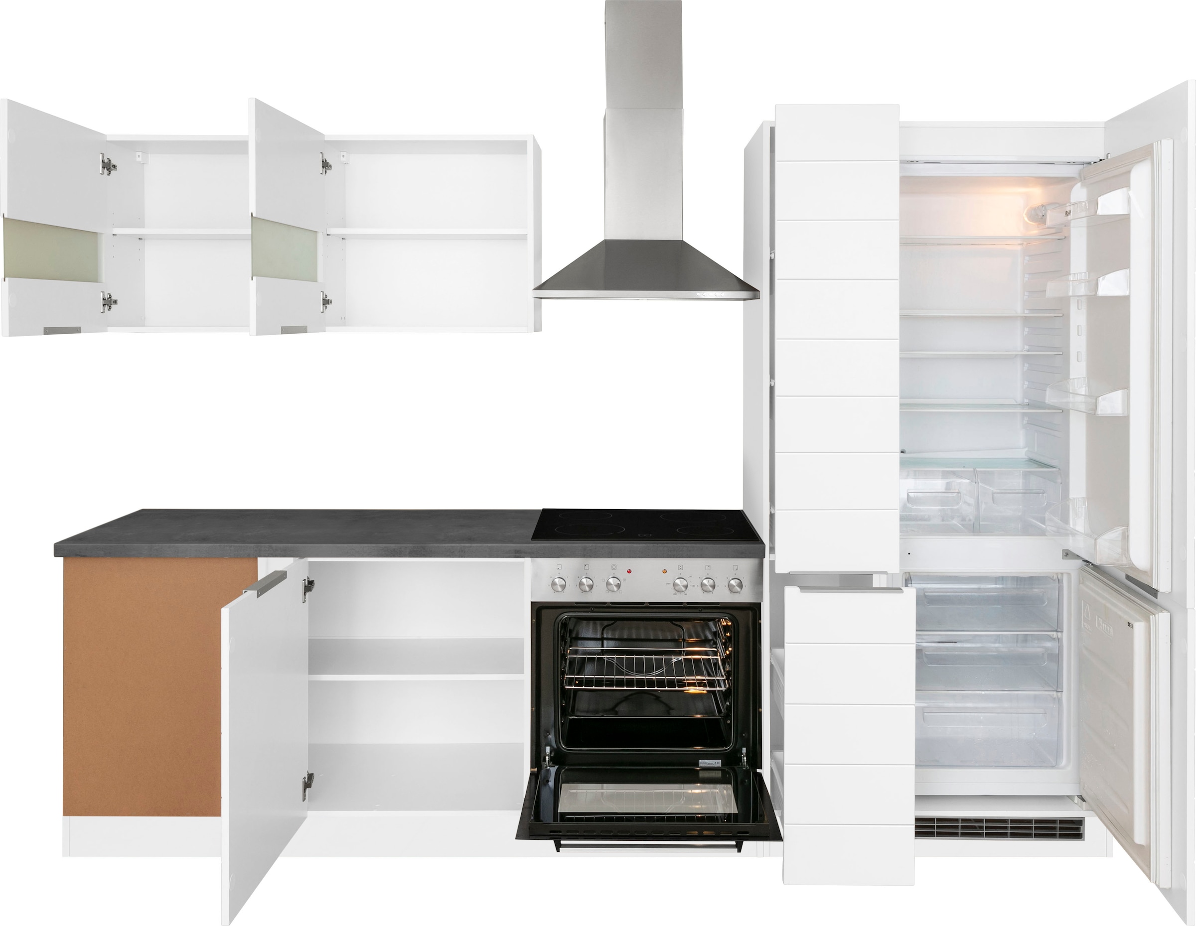 KOCHSTATION Winkelküche »KS-Luhe«, Stellbreite 240x270 cm, wahlweise mit oder ohne E-Geräten, MDF-Fronten