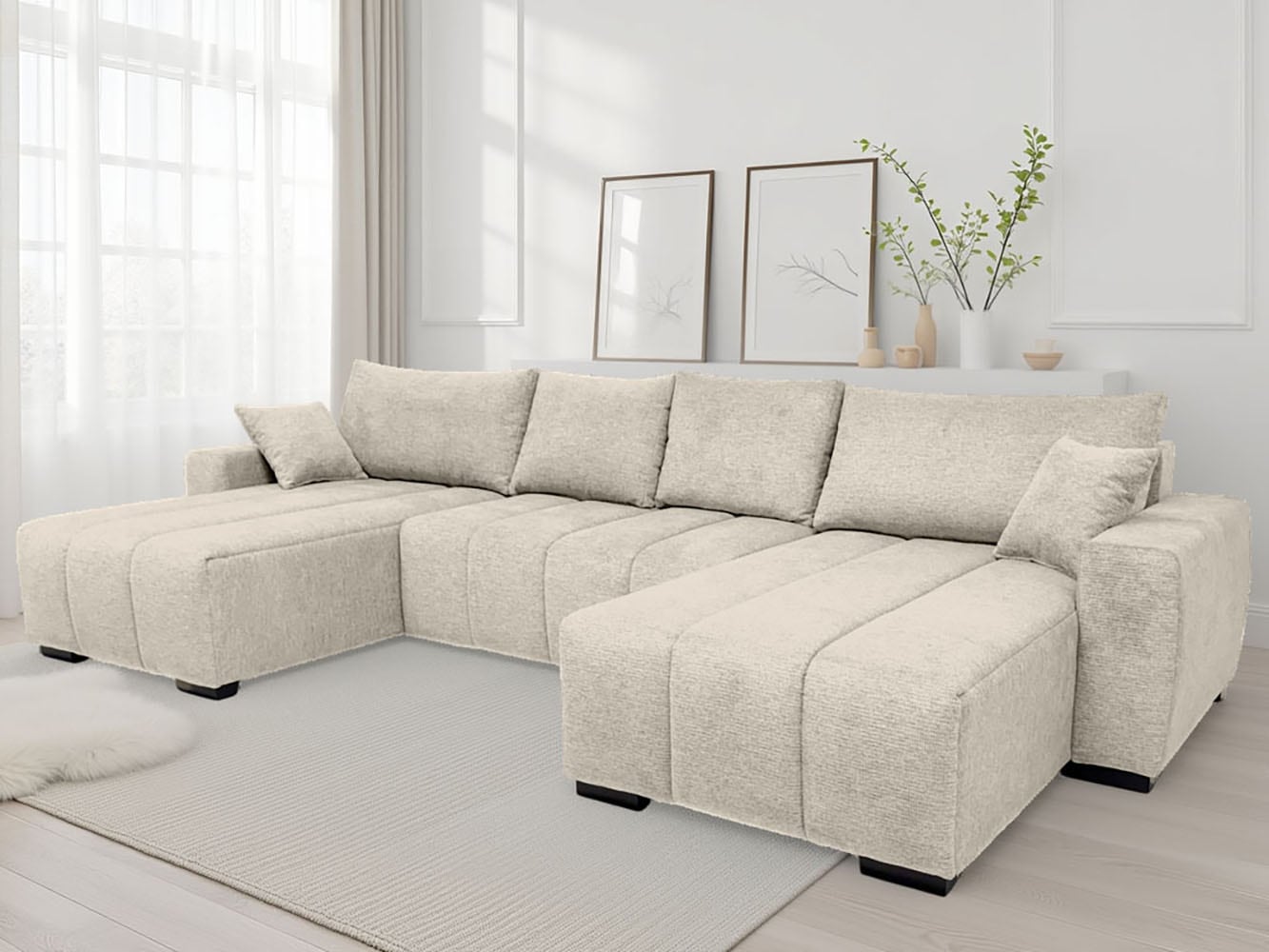 Home affaire Wohnlandschaft mit Bettfunktion, Bettkasten & 2 Zierkissen, Fe günstig online kaufen
