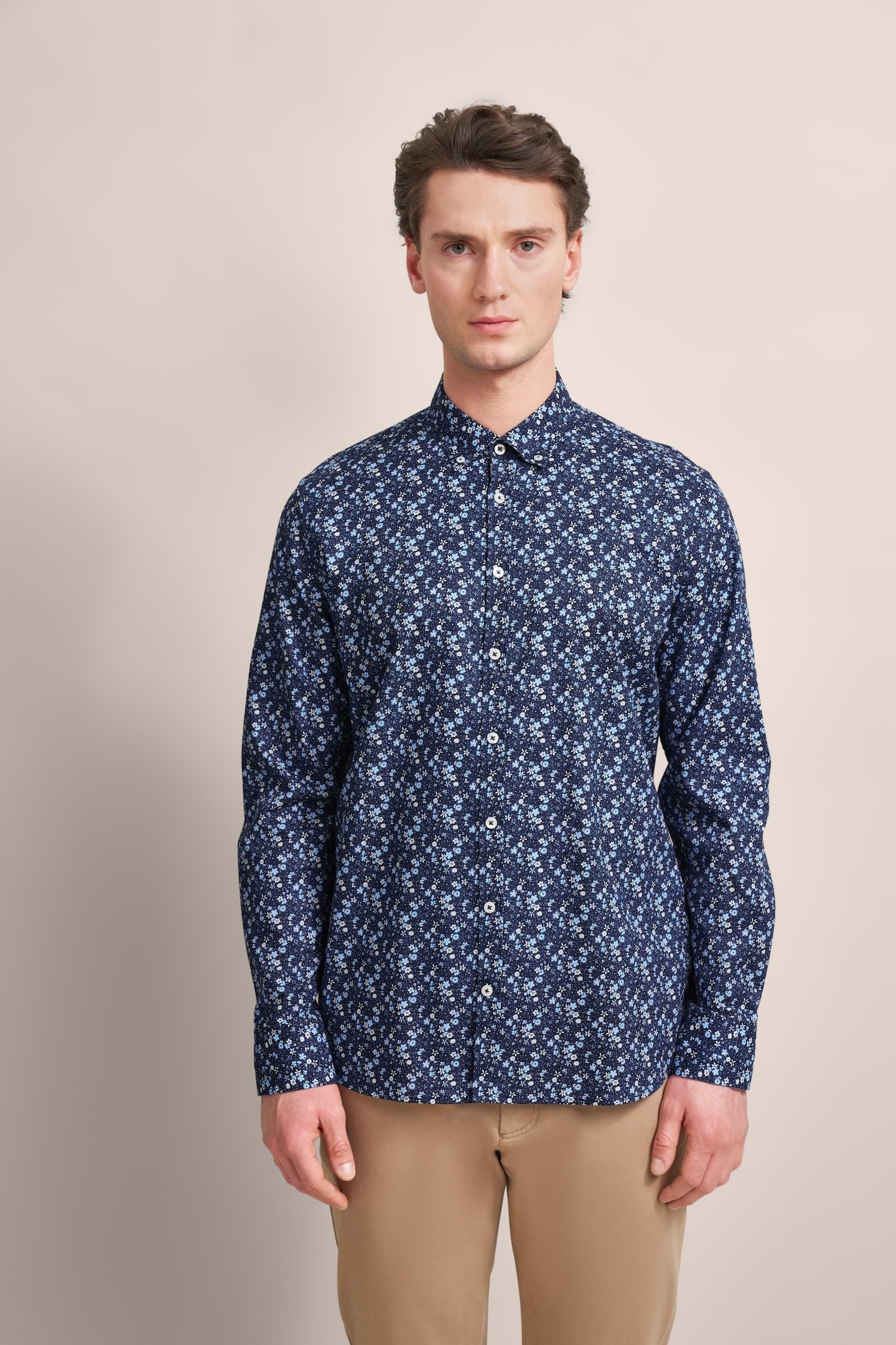 bugatti Langarmhemd, mit floralem Print