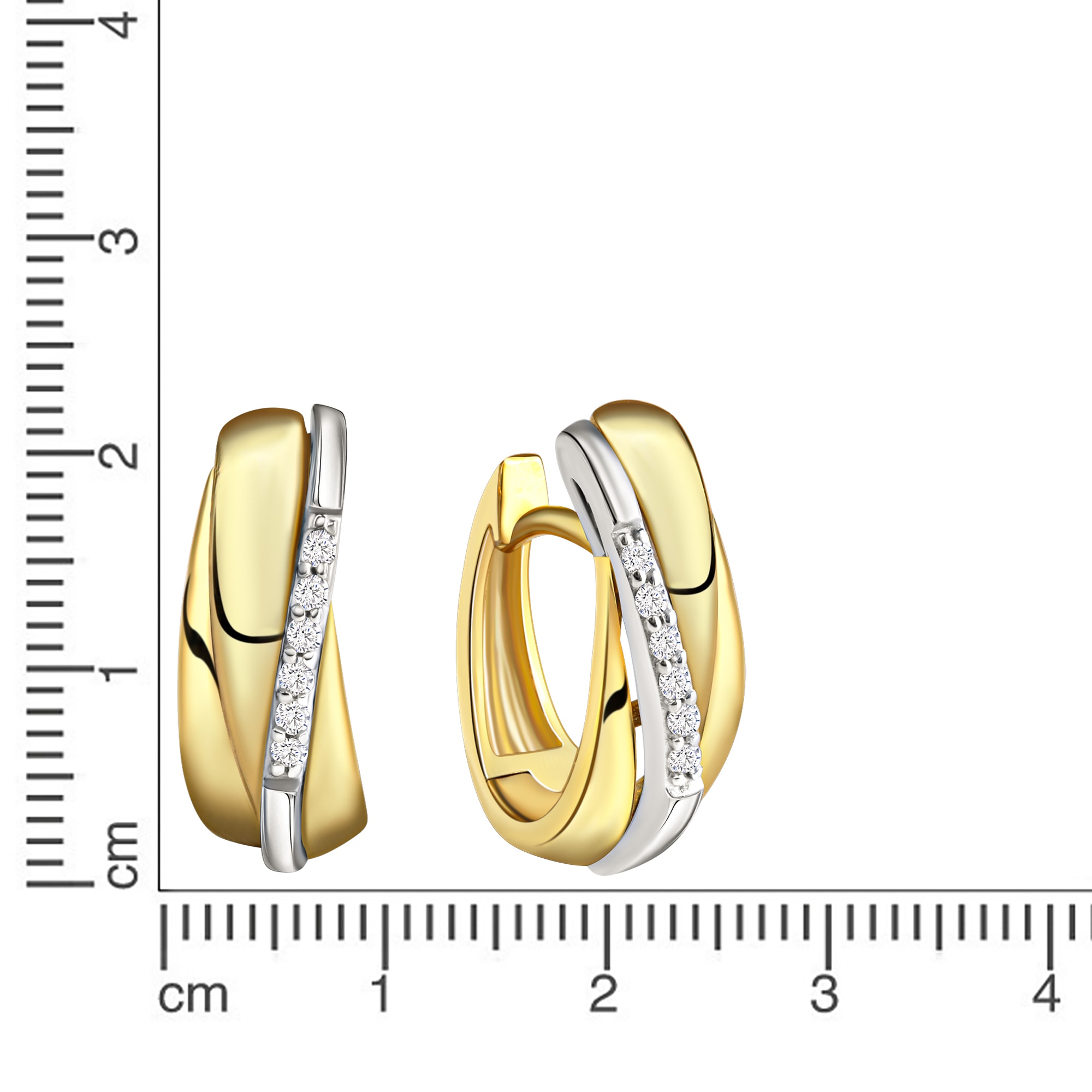 CELESTA Paar Creolen »375/- Gelbgold Weißgold«