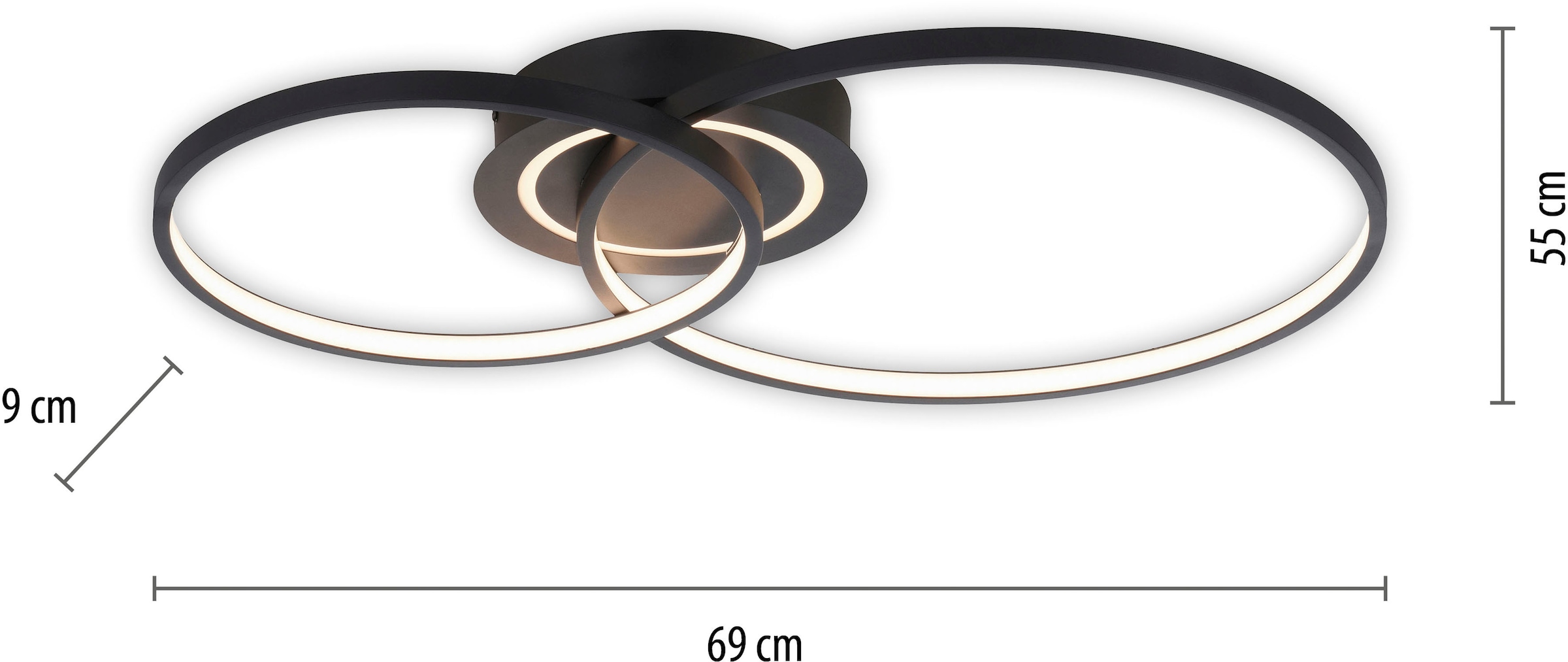 JUST LIGHT LED Deckenleuchte »ASMINA« LED-Board 1 Stk. Warmweiß