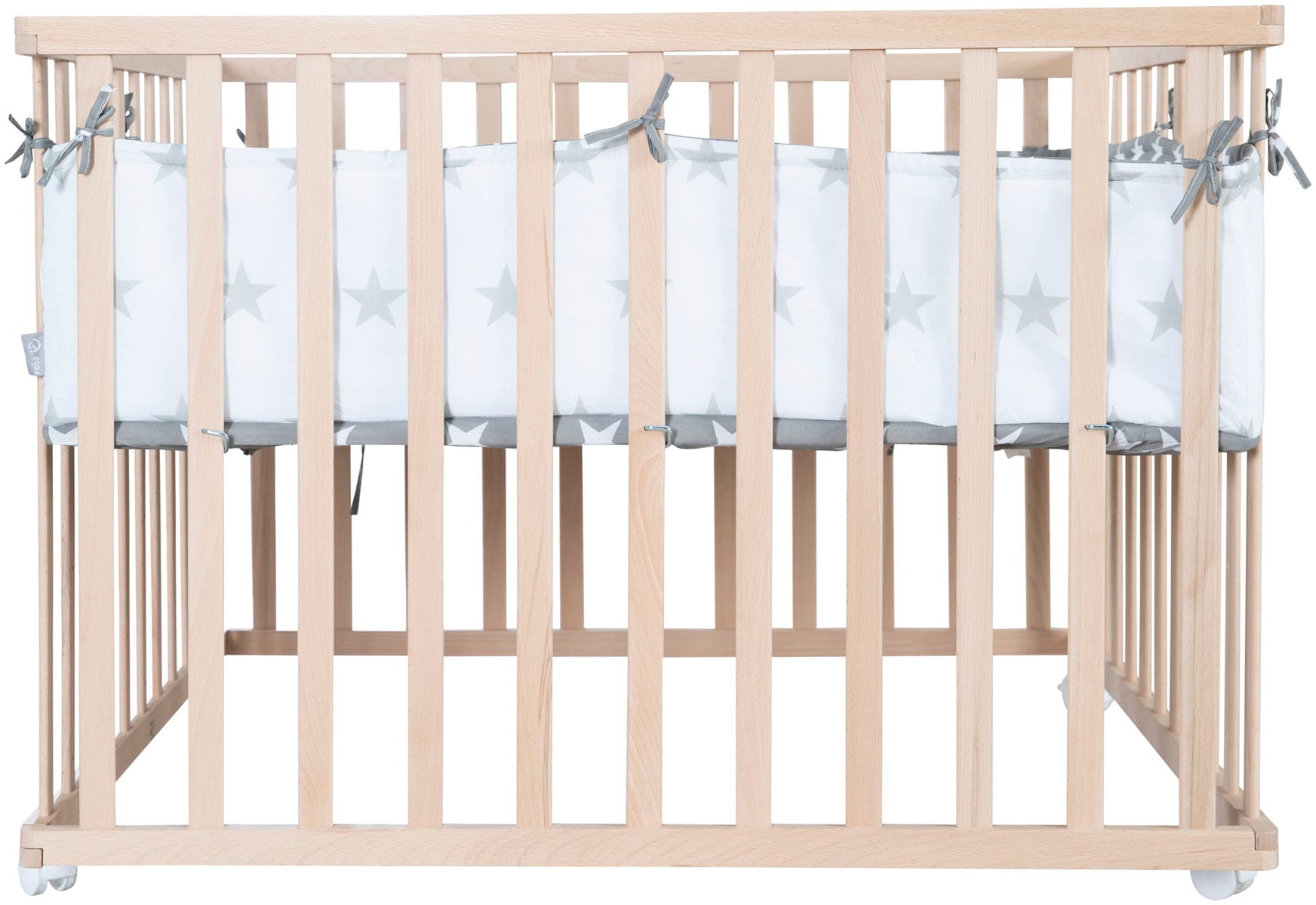 roba® Laufgitter »Little Stars, 100x100 cm, natur«, bis 15 kg, mit Stoffeinlage und Nestchen; höhenverstellbar