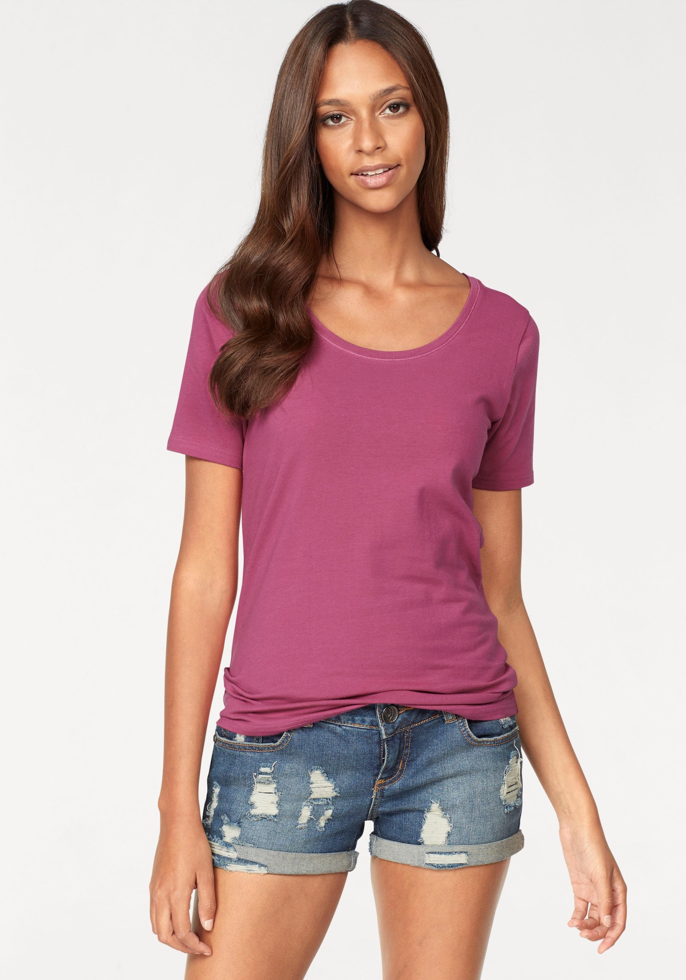 Vivance T-Shirt »aus elastischer Baumwoll-Qualität« 2er-Pack,  sommerliche T-Shirts