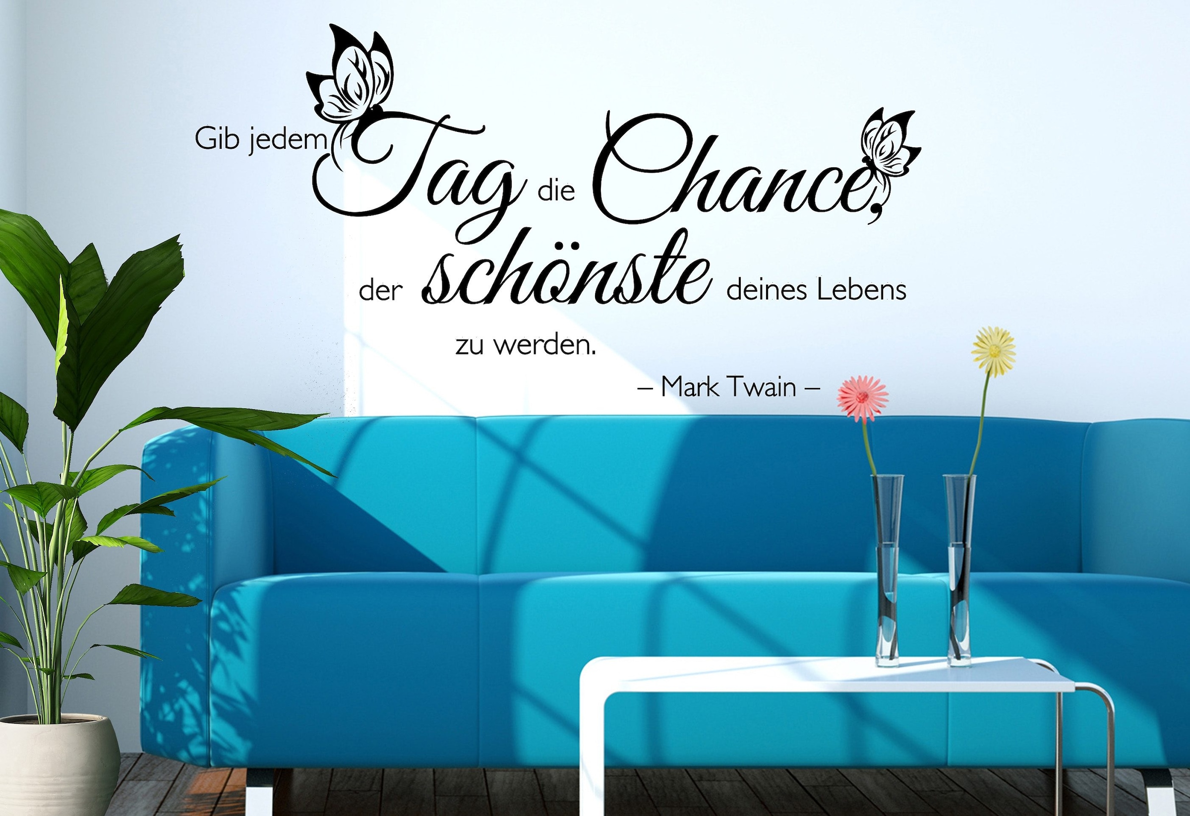 Wall-Art Wandtattoo »Schriftzug Gib jedem Tag die Chance«, selbstklebend, entfernbar