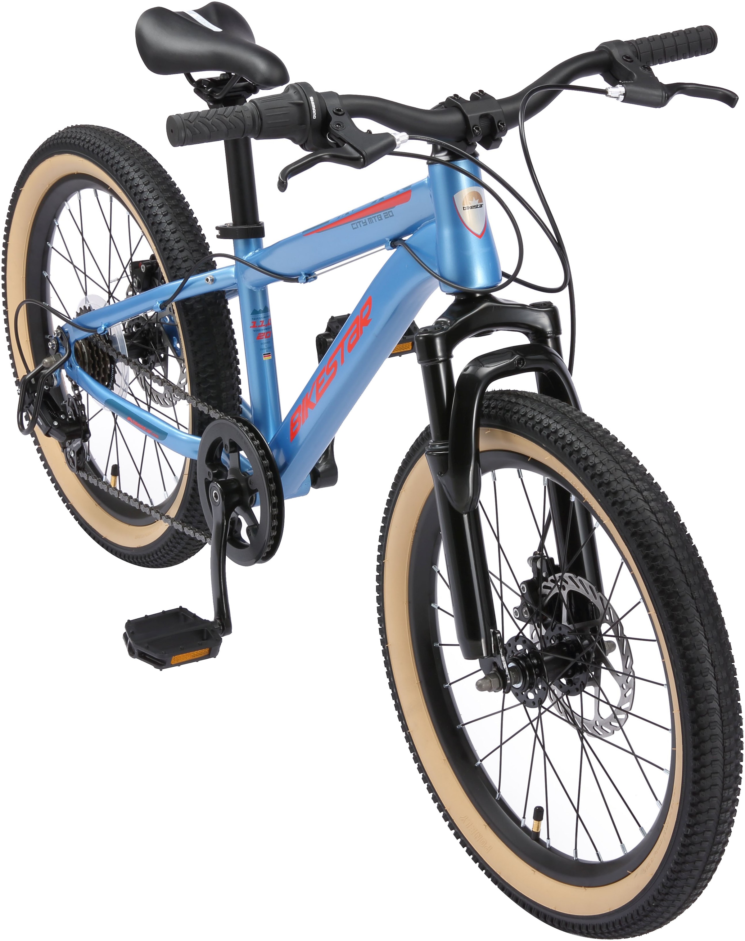 Bikestar Jugendfahrrad, 7 Gang, Shimano, RD-TY21 Schaltwerk, Kettenschaltung