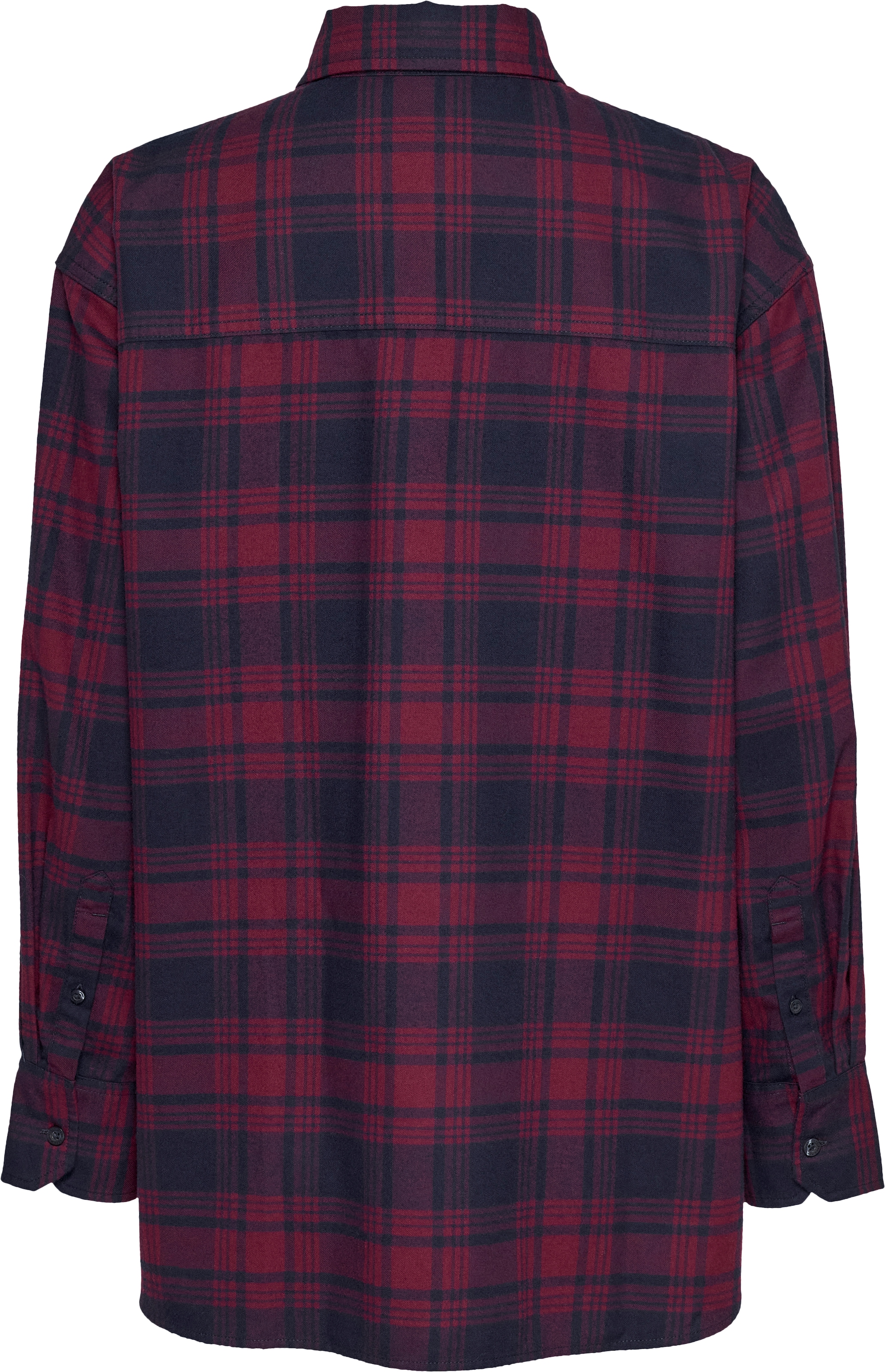 Tommy Jeans Curve Hemdbluse »TJW RLX TARTAN CHECK SHIRT EXT«, in Großen Größen mit Logostickerei