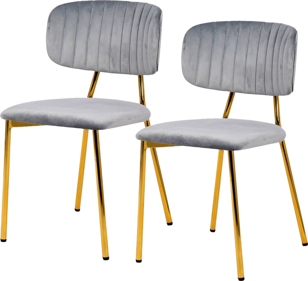 Kayoom Polsterstuhl »Stuhl Giselle 125 2er-Set, pflegeleichter Samtbezug«, günstig online kaufen