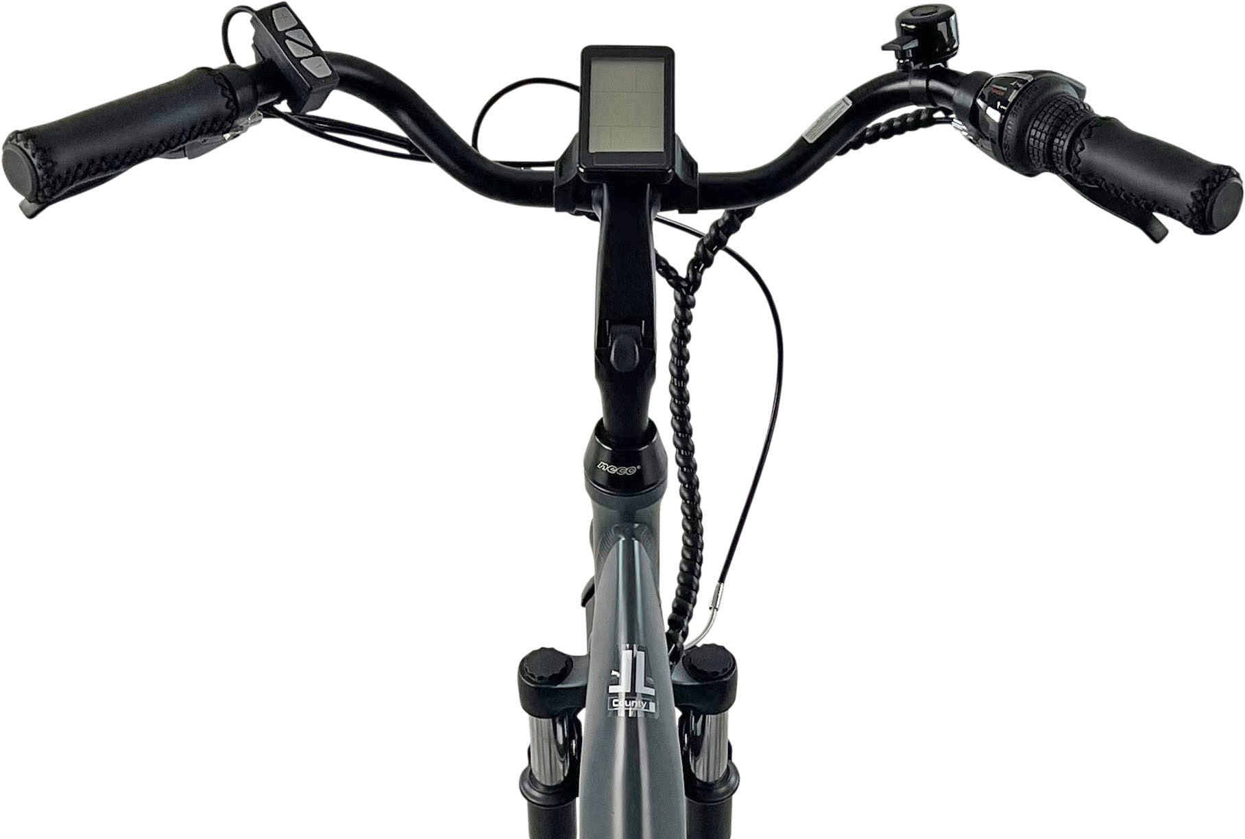 LLobe E-Bike »City E-Bike 28" County anthrazit«, Shimano, Altus, Heckmotor 250 W