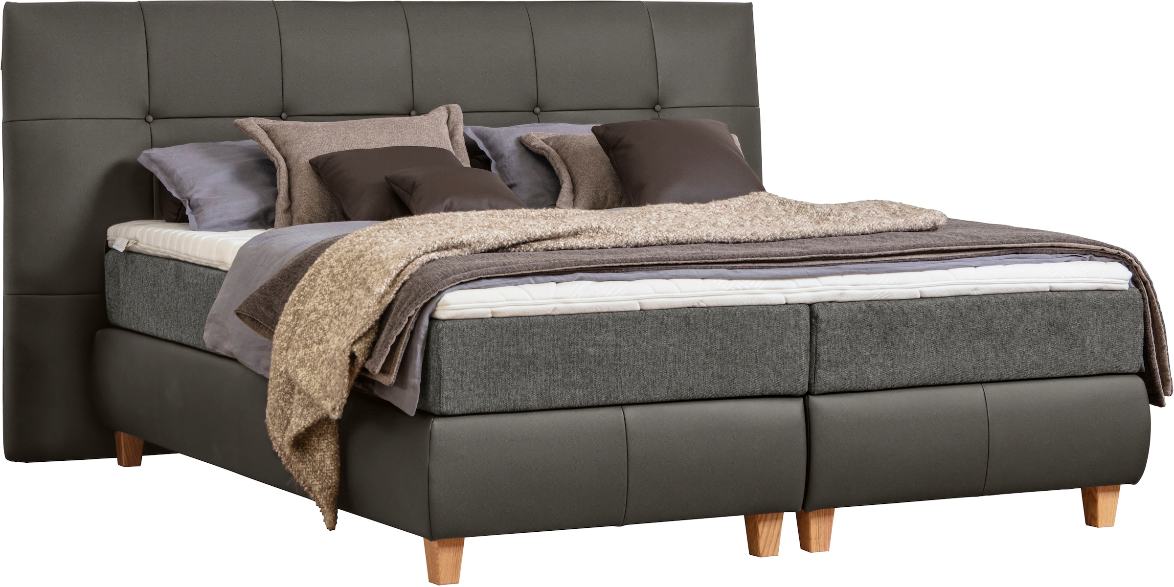 alina Boxspringbett »Luella«, ADA trendline Boxspringbett, inkl. Matratze und Viscoschaum-Topper